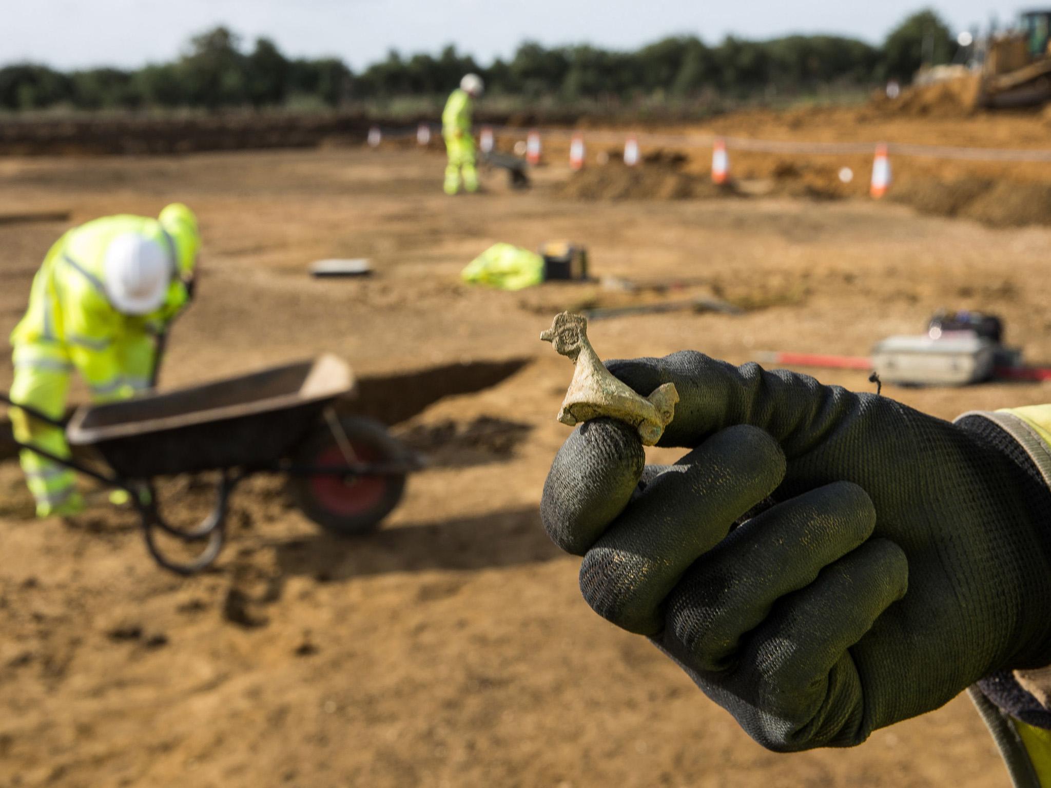 Plenty of historic artefacts were found at the site including this chicken ornament