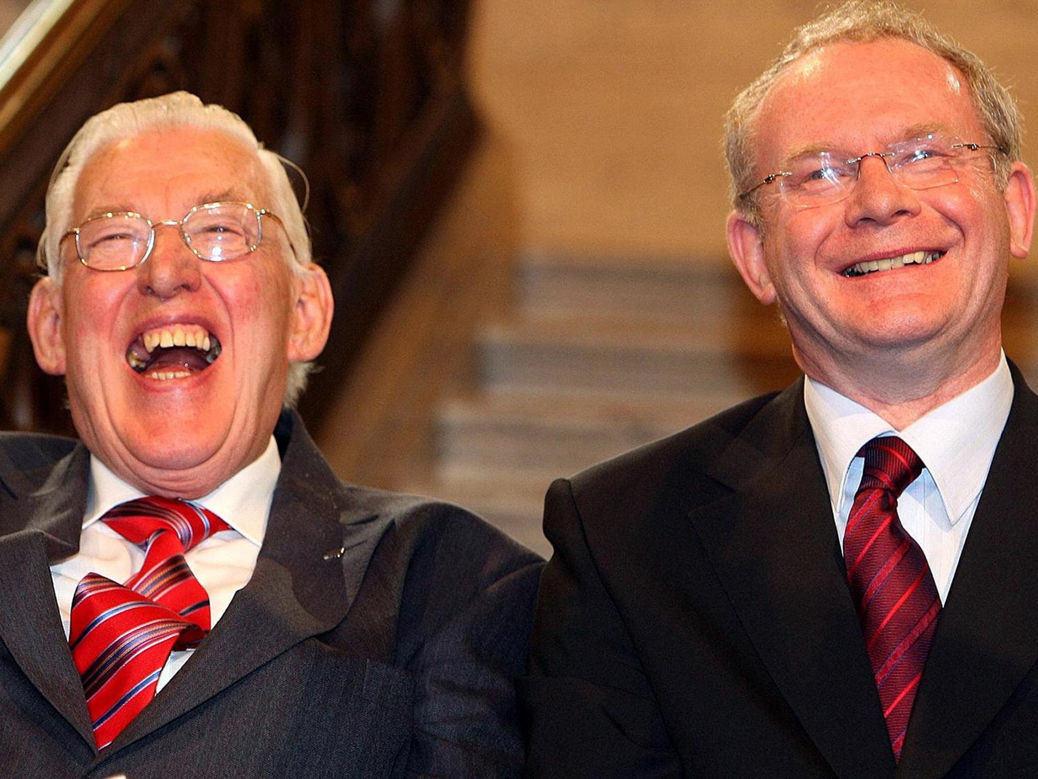 First minister Ian Paisley (left) and deputy first minister Martin McGuinness after being sworn in