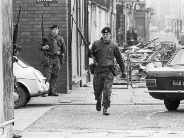 British Army members on the streets of Belfast in 1972