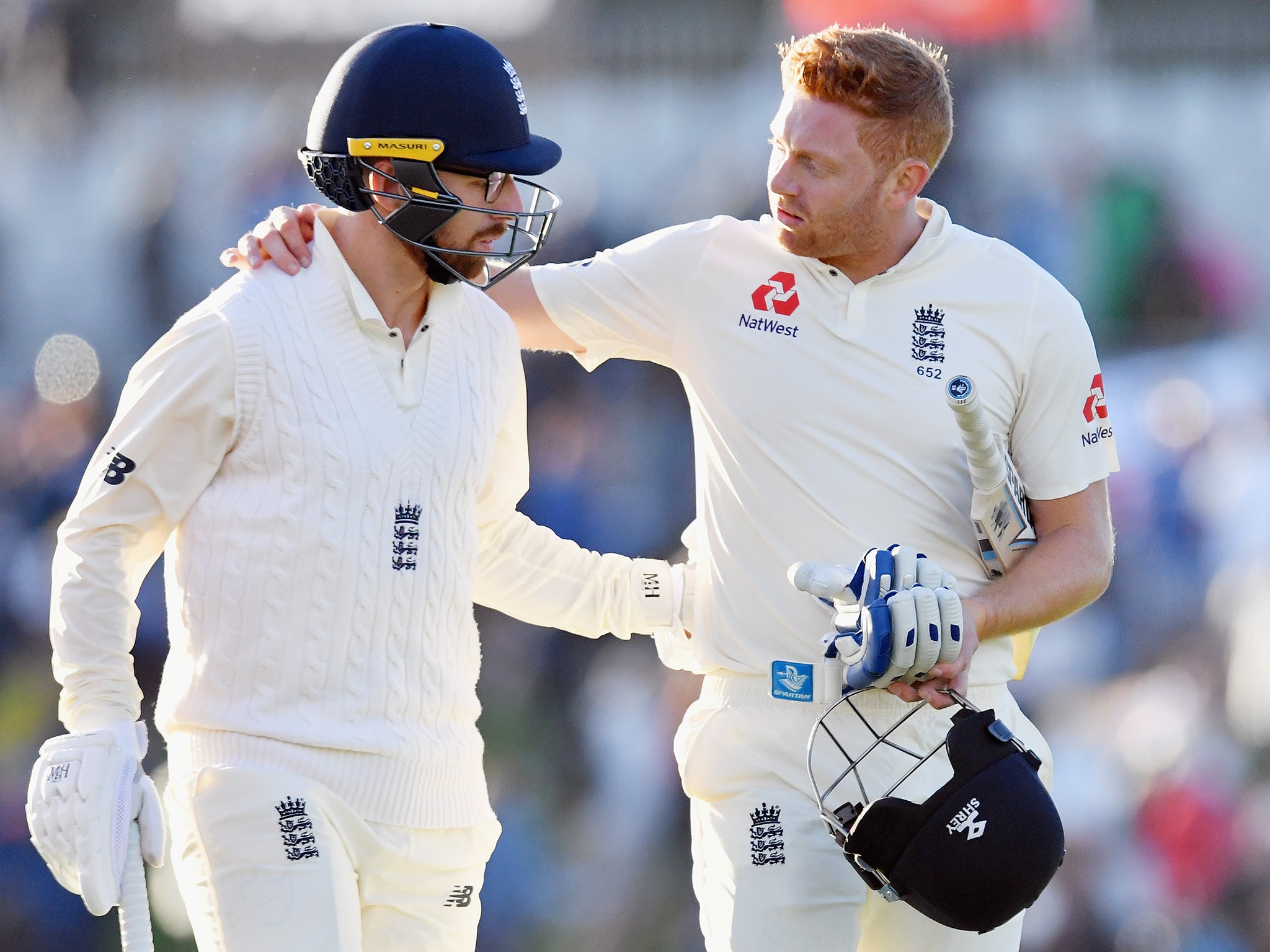 Jack Leach combined with Bairstow to see England through to the close