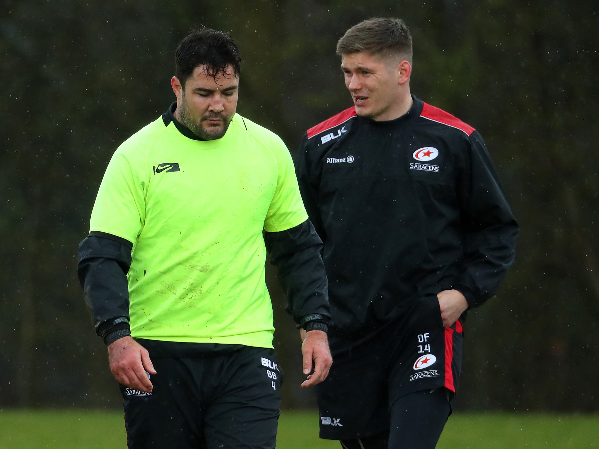 Owen Farrell will line up alongside Brad Barritt as Saracens take on Leinster