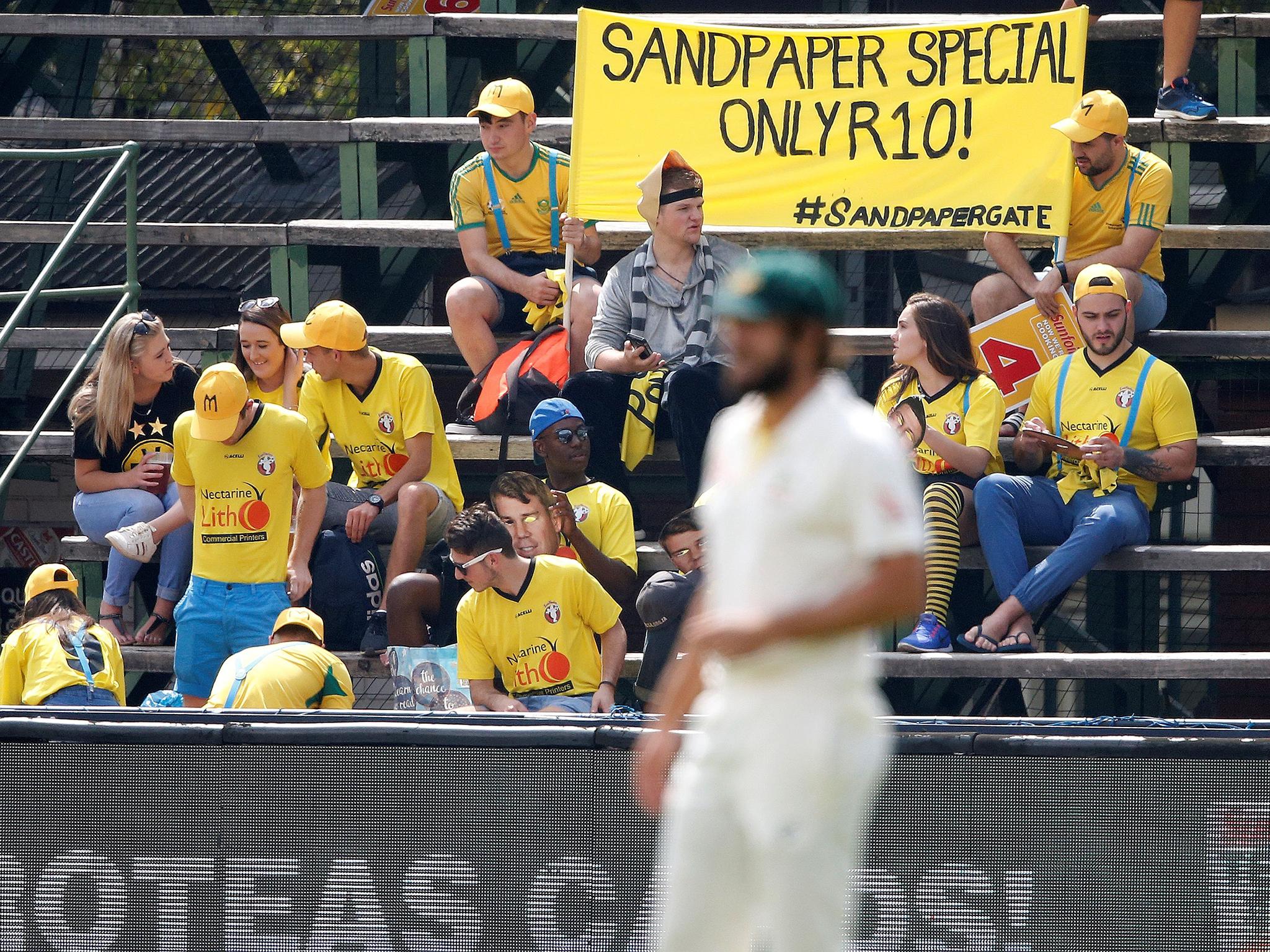 Local fans reminding Australia’s players of the scandal