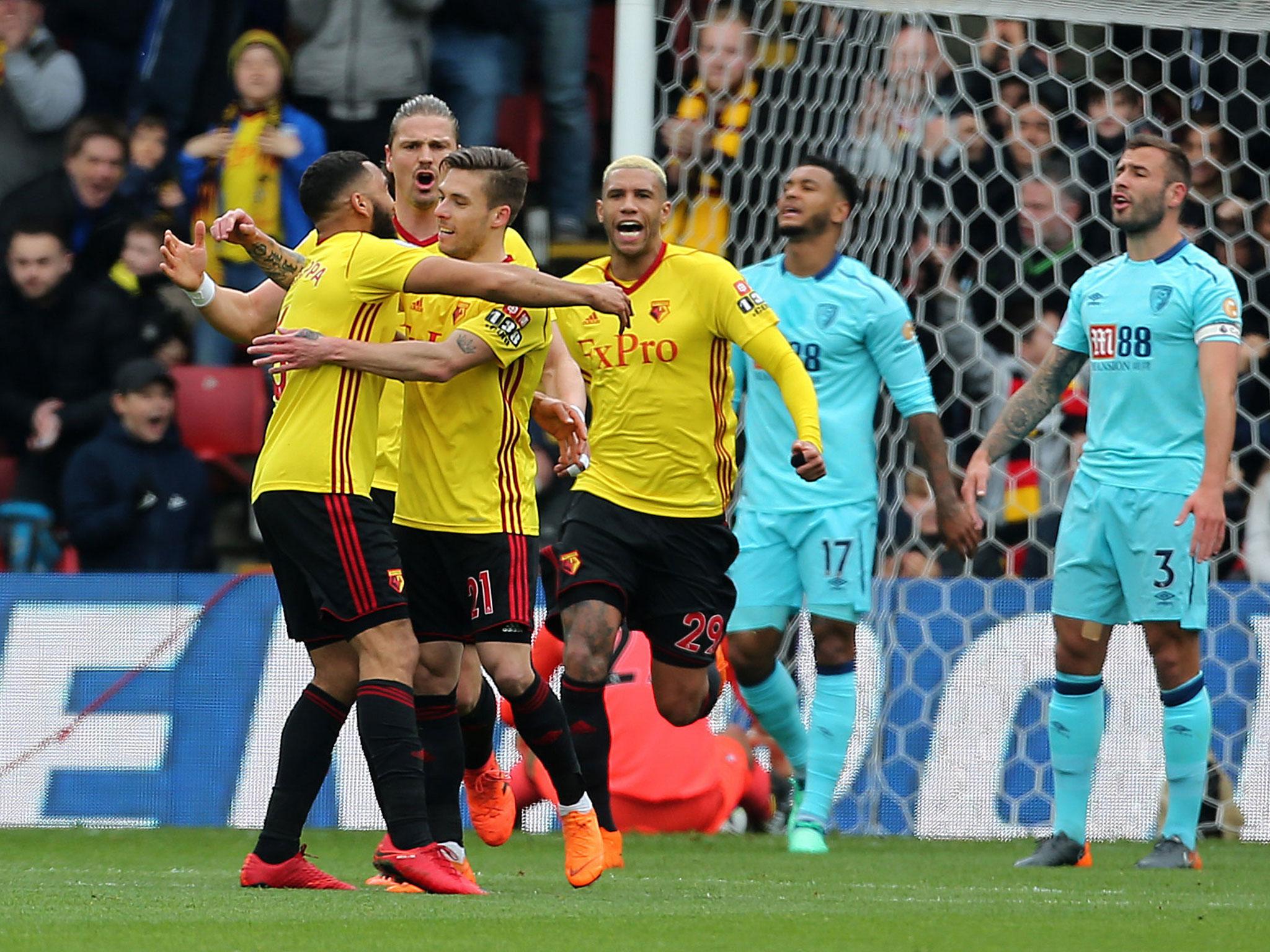 Roberto Pereyra's goal looked to have secured all three points for Watford