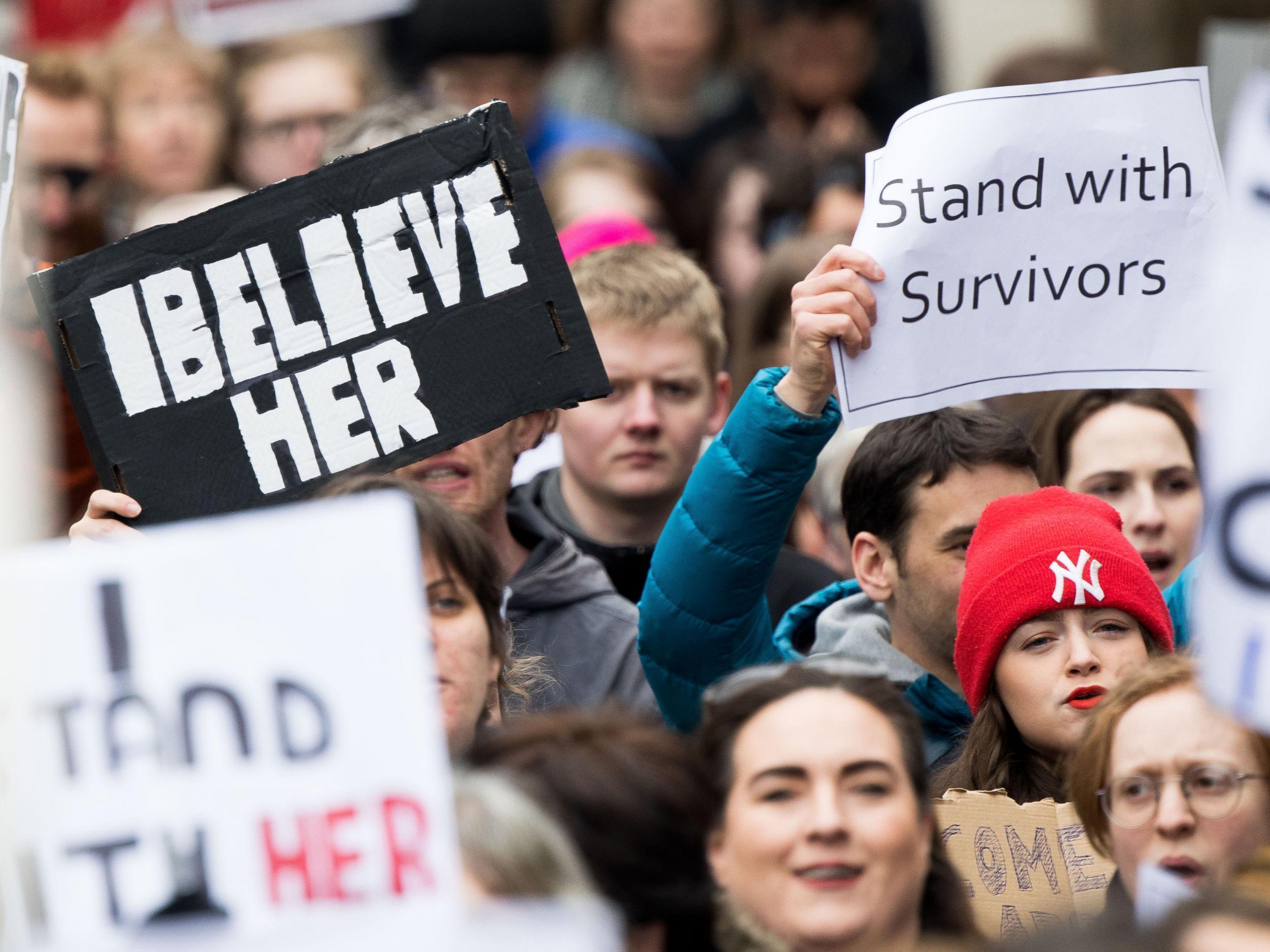 Thousands joined a protest in Dublin over the way the trial was handled