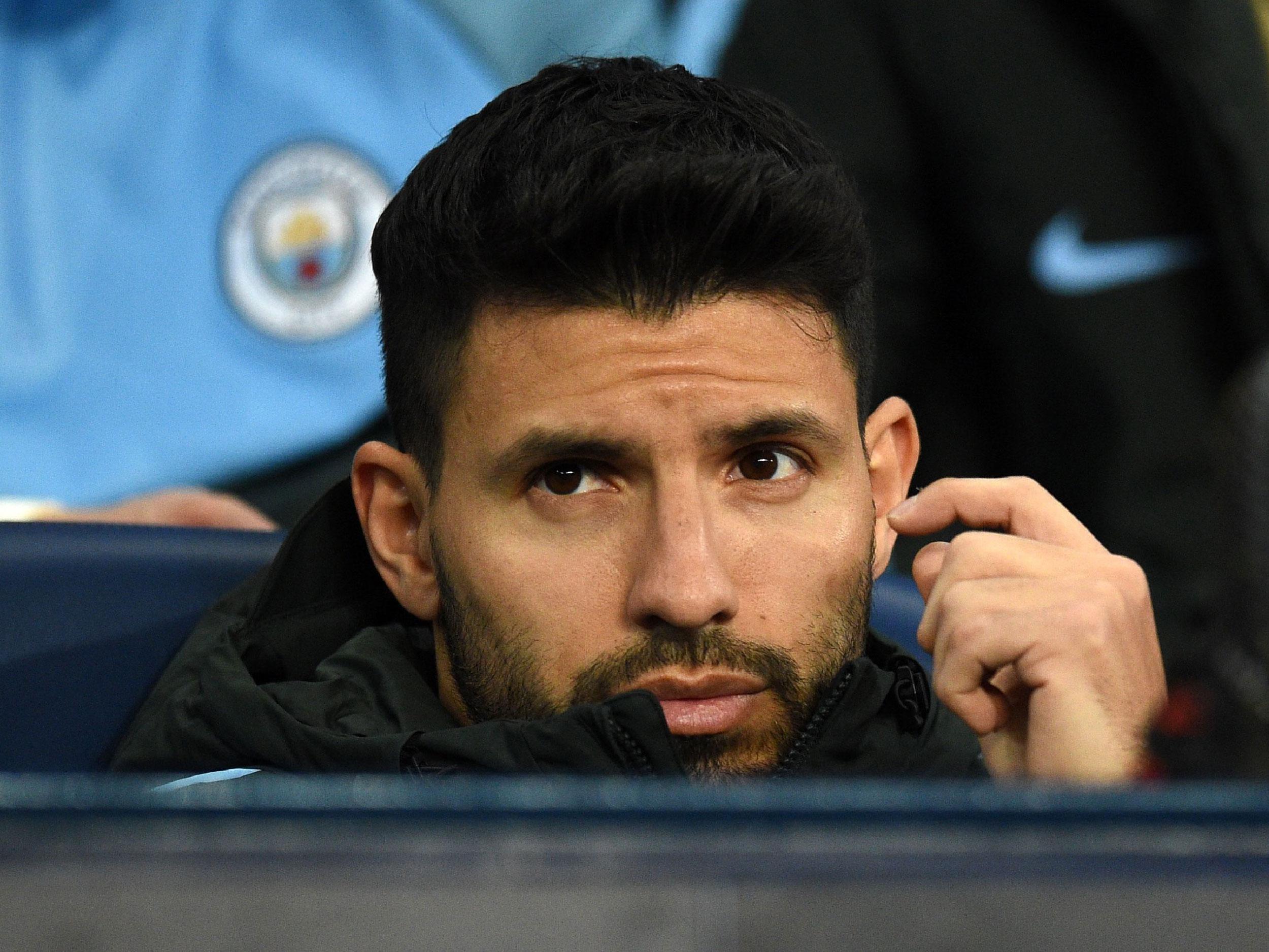 Sergio Aguero faces a race against time to be fit for Wednesday's match with Liverpool