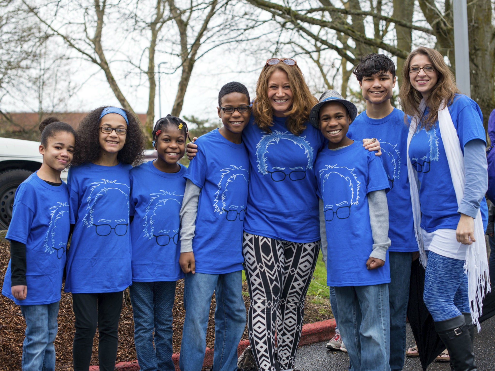 The Hart family at a Bernie Sanders rally in Vancouver, Washington