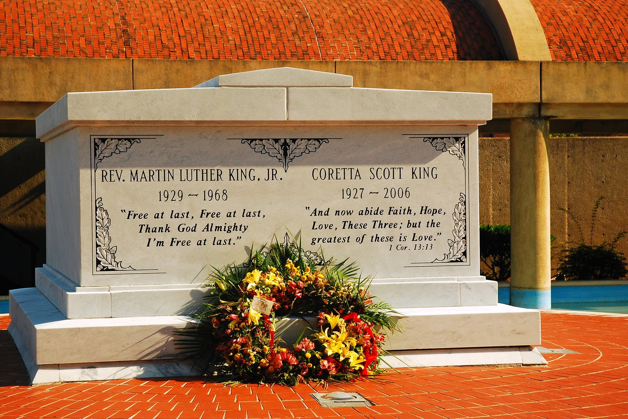 The graves of Dr King and his wife Coretta in Atlanta, Georgia