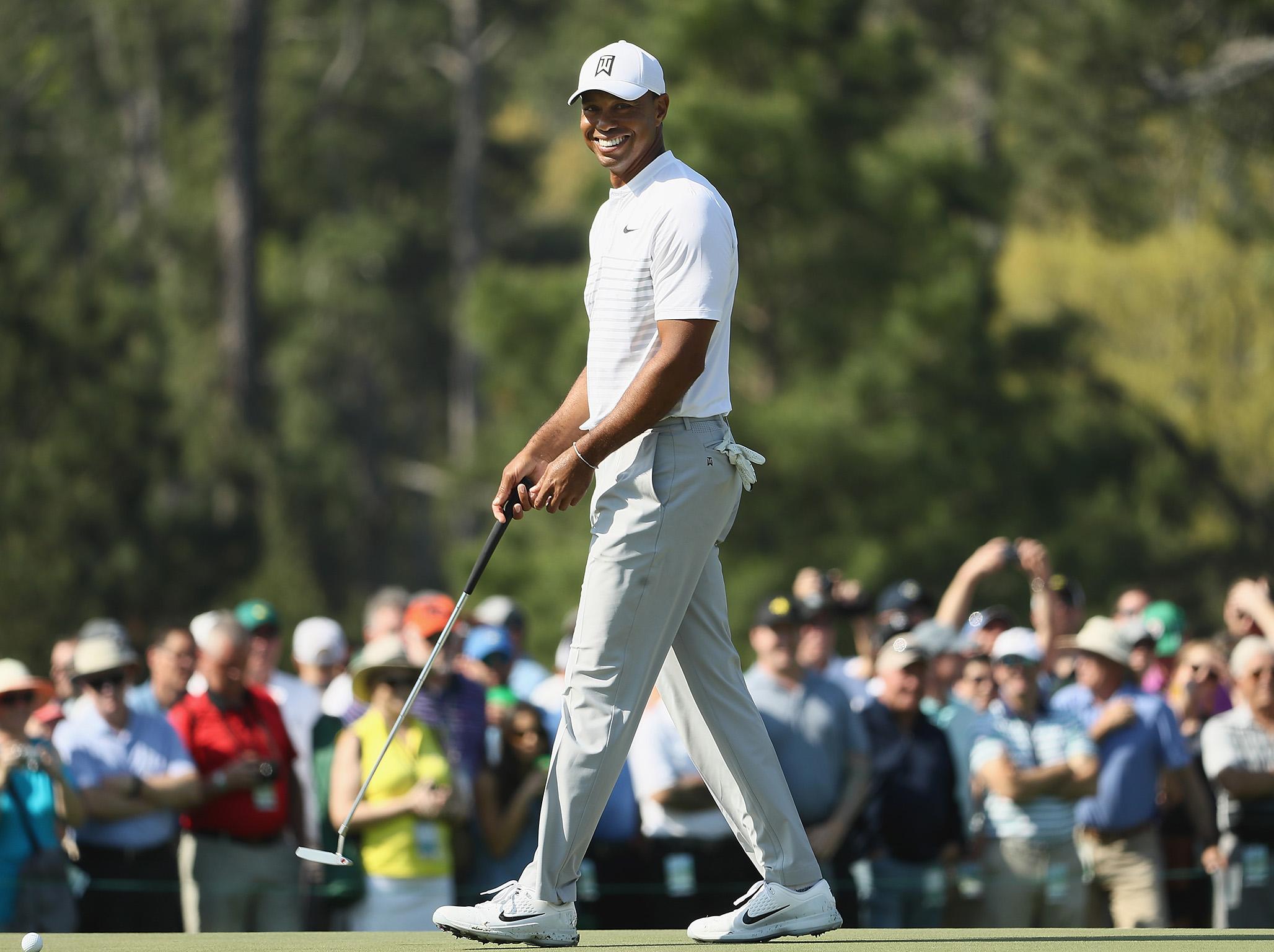 Tiger Woods during his practice round on Tuesday