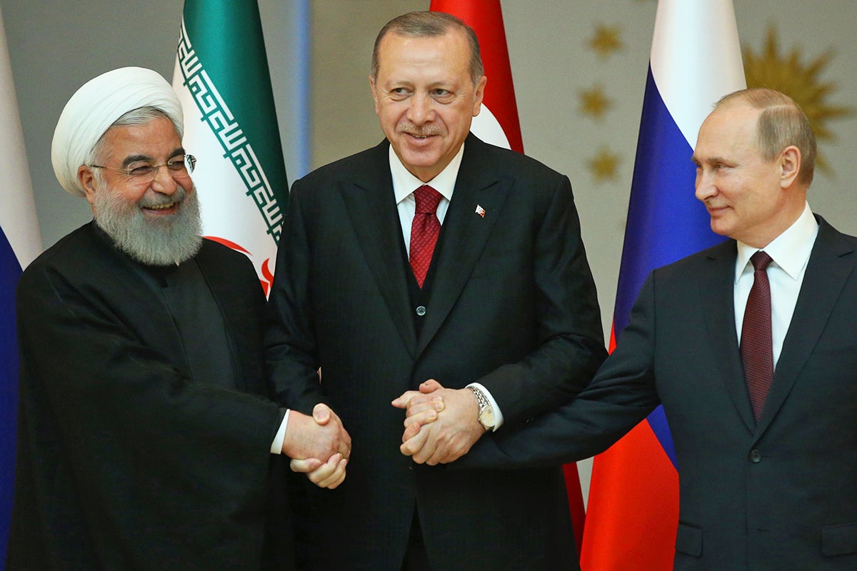 Rouhani, Erdogan and Putin have very different objectives in Syria, but are seeking common ground (Getty)