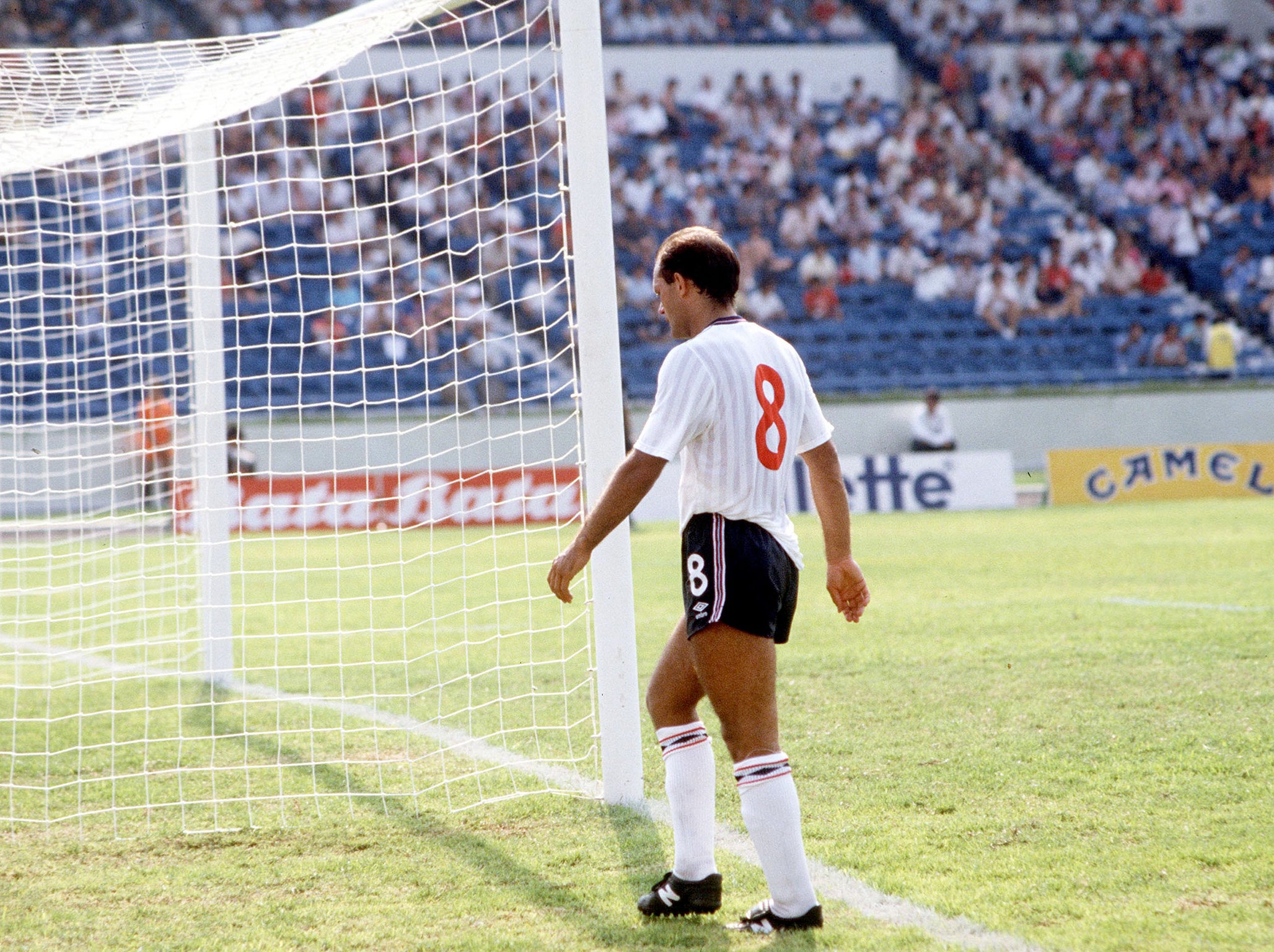 Receiving his marching orders, against Morocco