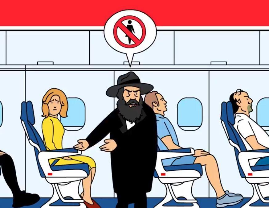 
A still from a video released by the Israel Religious Action Centre urging women to refuse to give up their seats (Israel Religious Action Centre) 