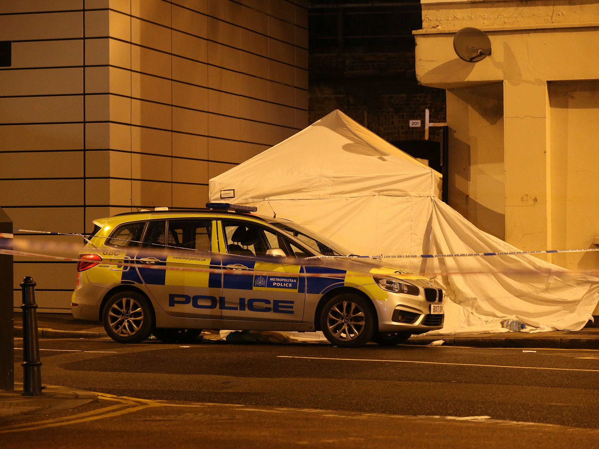 Police provided the man with first aid until the London Ambulance Service and air ambulance attended