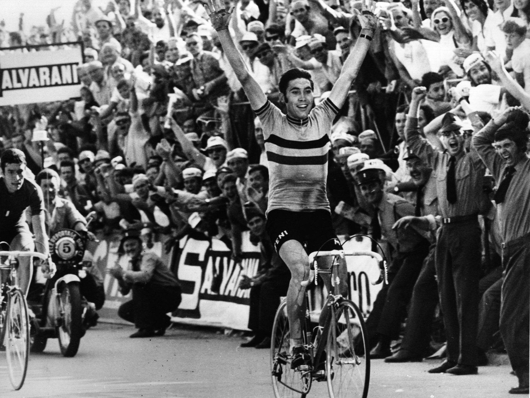 Belgian cyclist Eddy Merckx wins the World Professional Road Championship