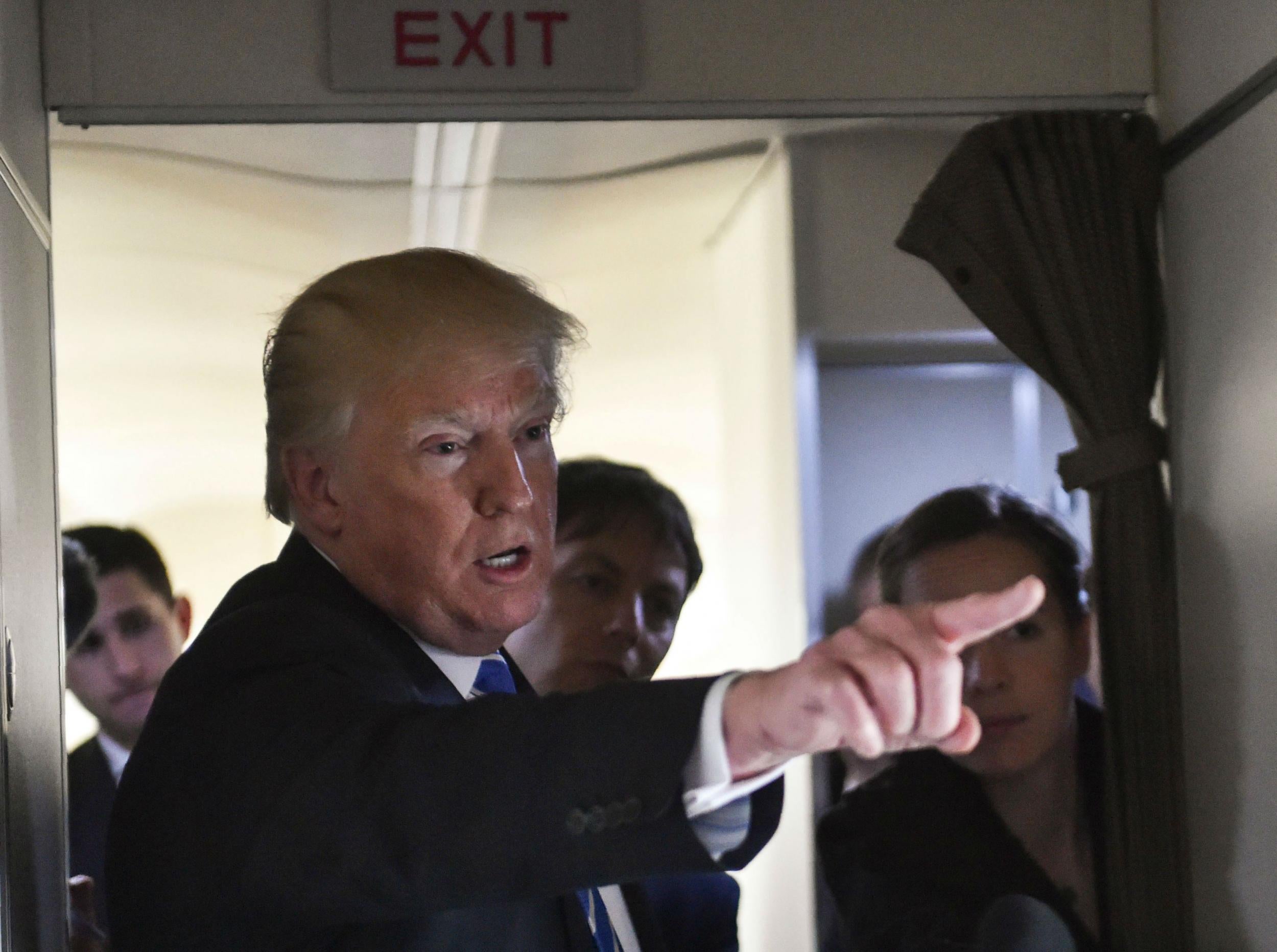 Mr Trump announced the figure while returning from an event in West Virginia