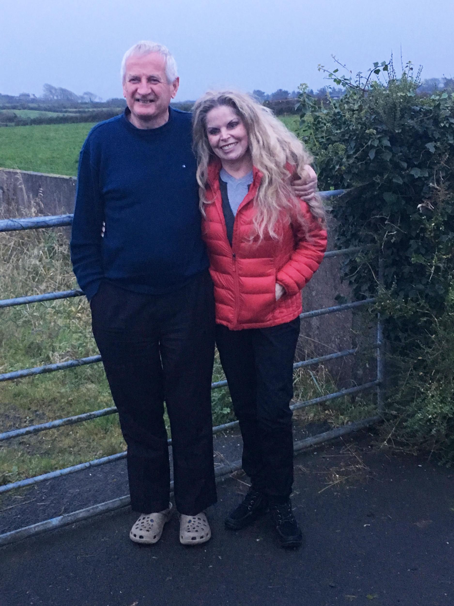 Stuber pictured with Peader Considine, her 3rd cousin once removed, who now lives on the farm where their mutual ancestor grew up