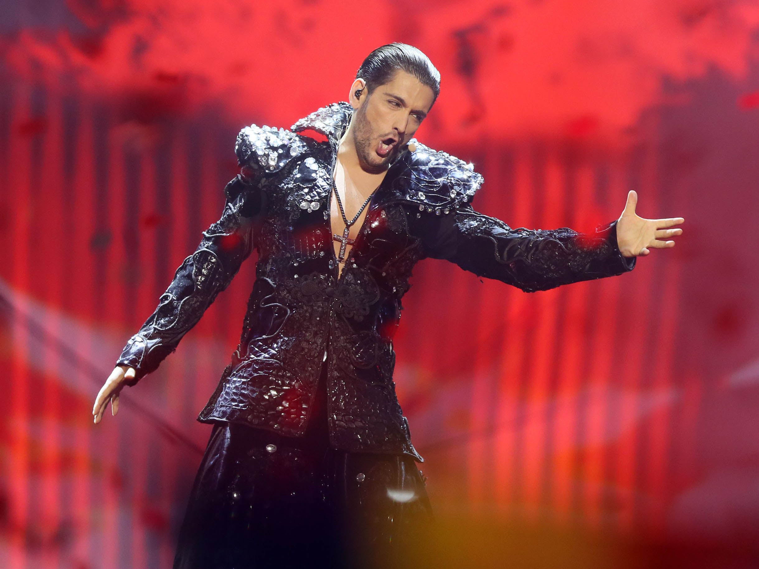 Cezar performing 'It's My Life' for Romania in 2013