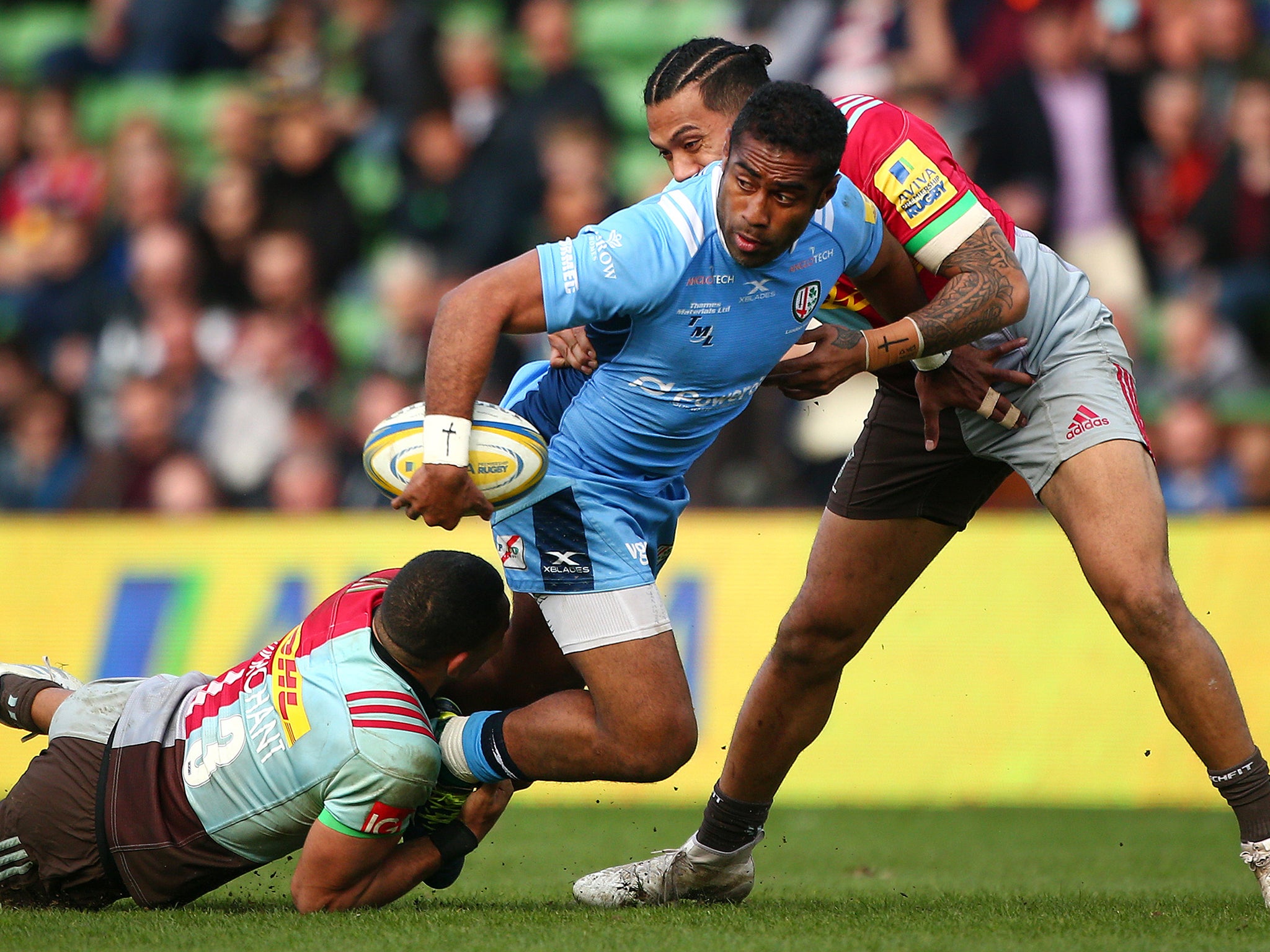 Asaili Tikoirotuma flicks the ball out of the back of his hand