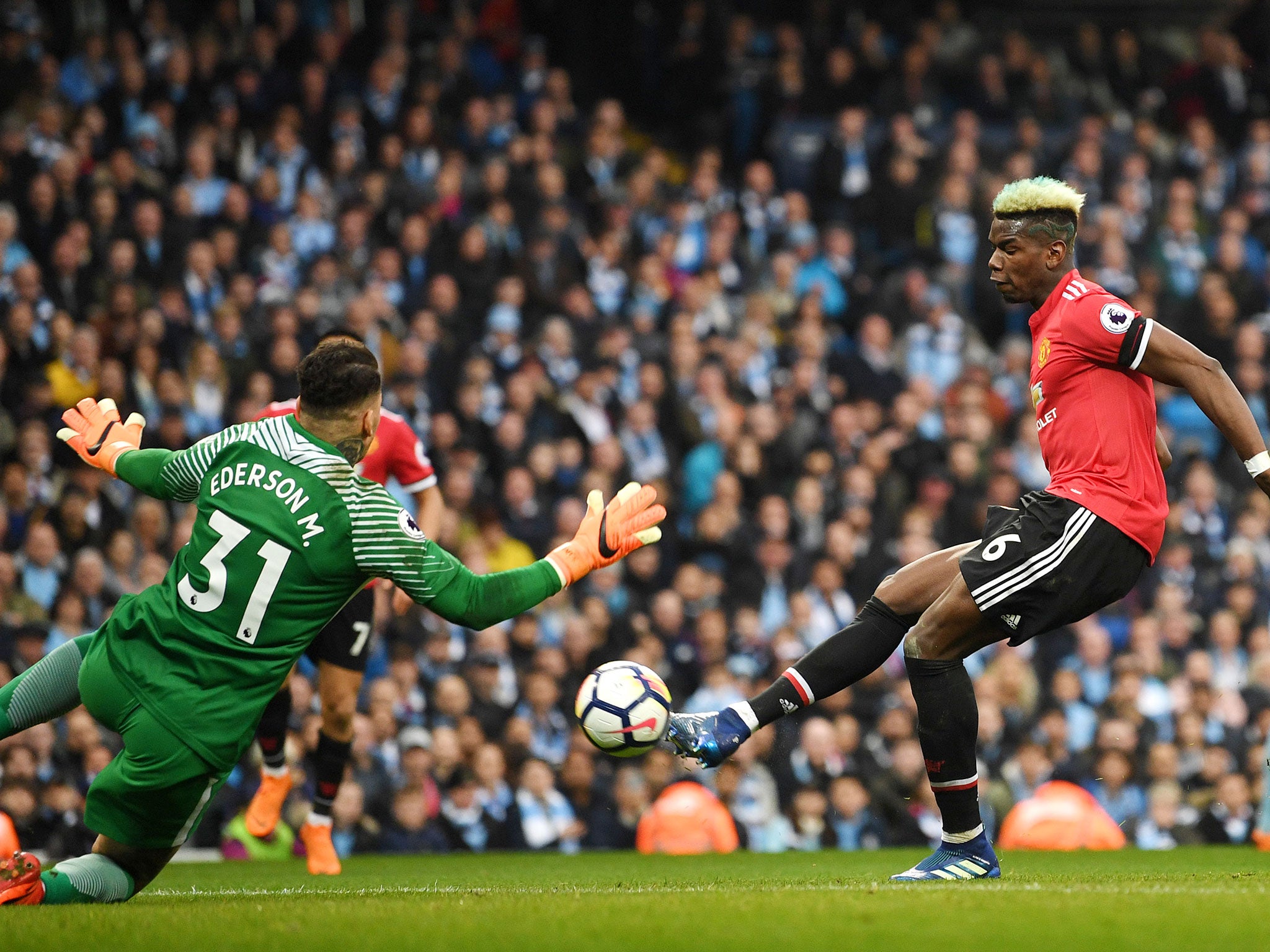 Pogba off a fine team move to score United's first