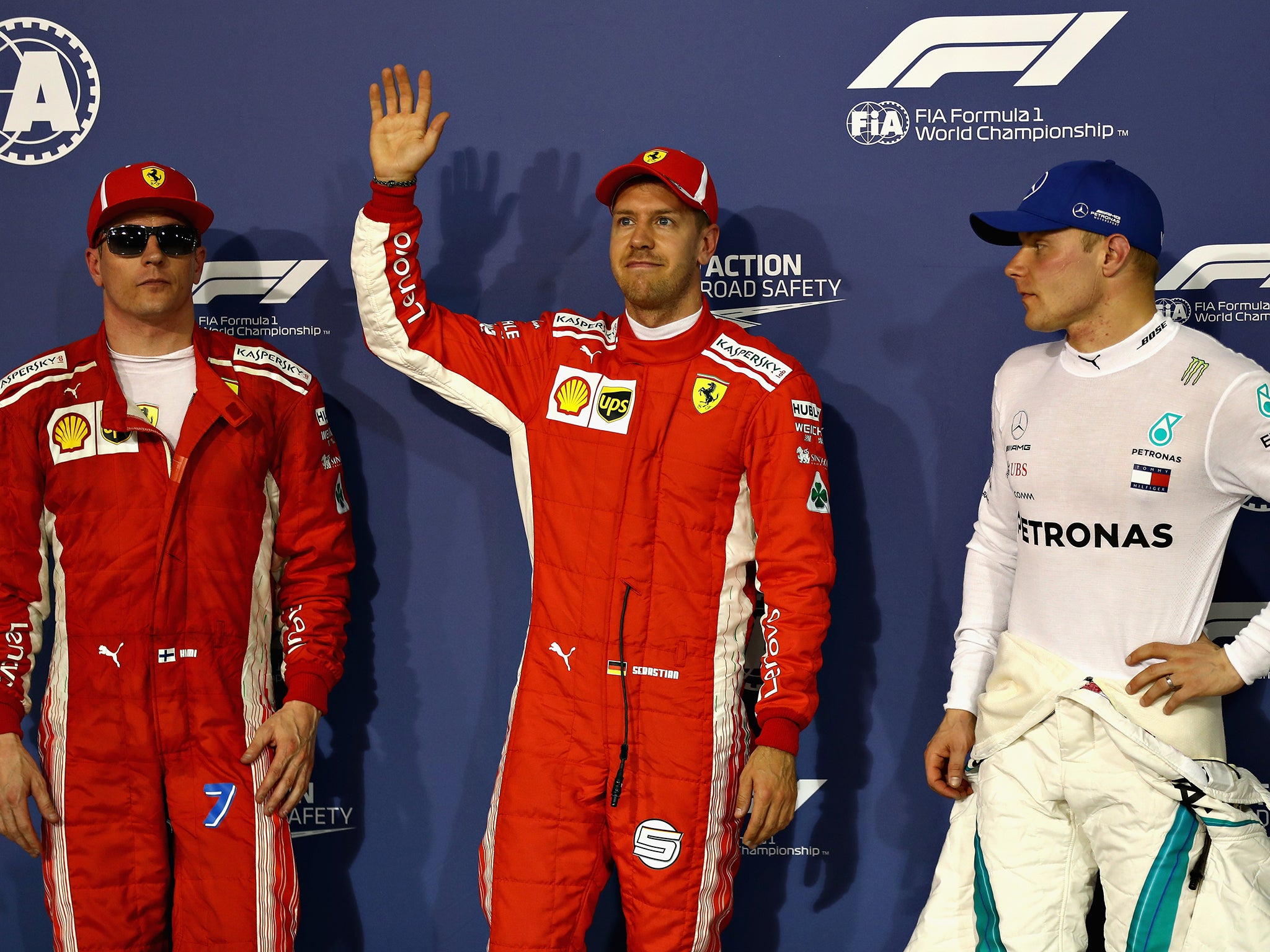 Vettel will start ahead of Kimi Raikkonen and Valtteri Bottas