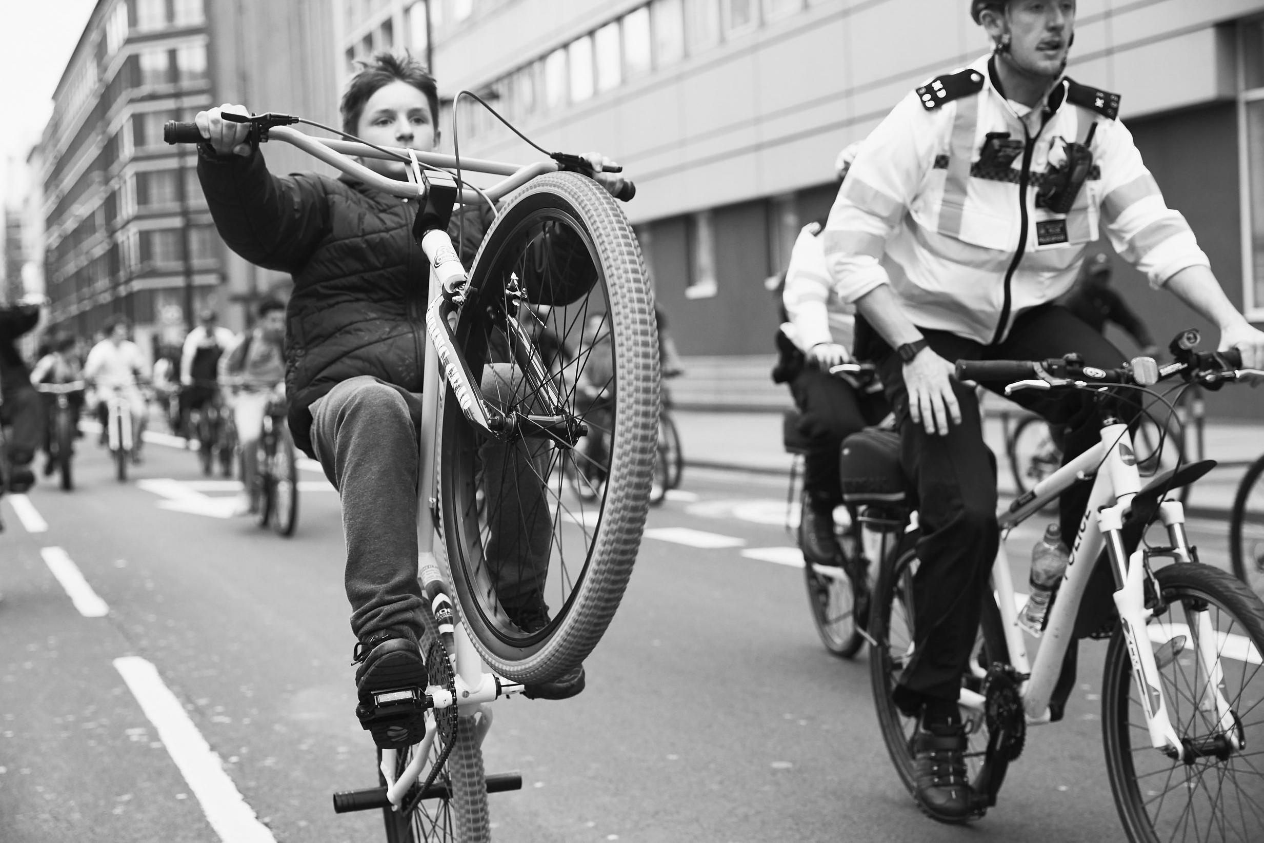 Unity: Metropolitan Police officers ride side by side with London's youth