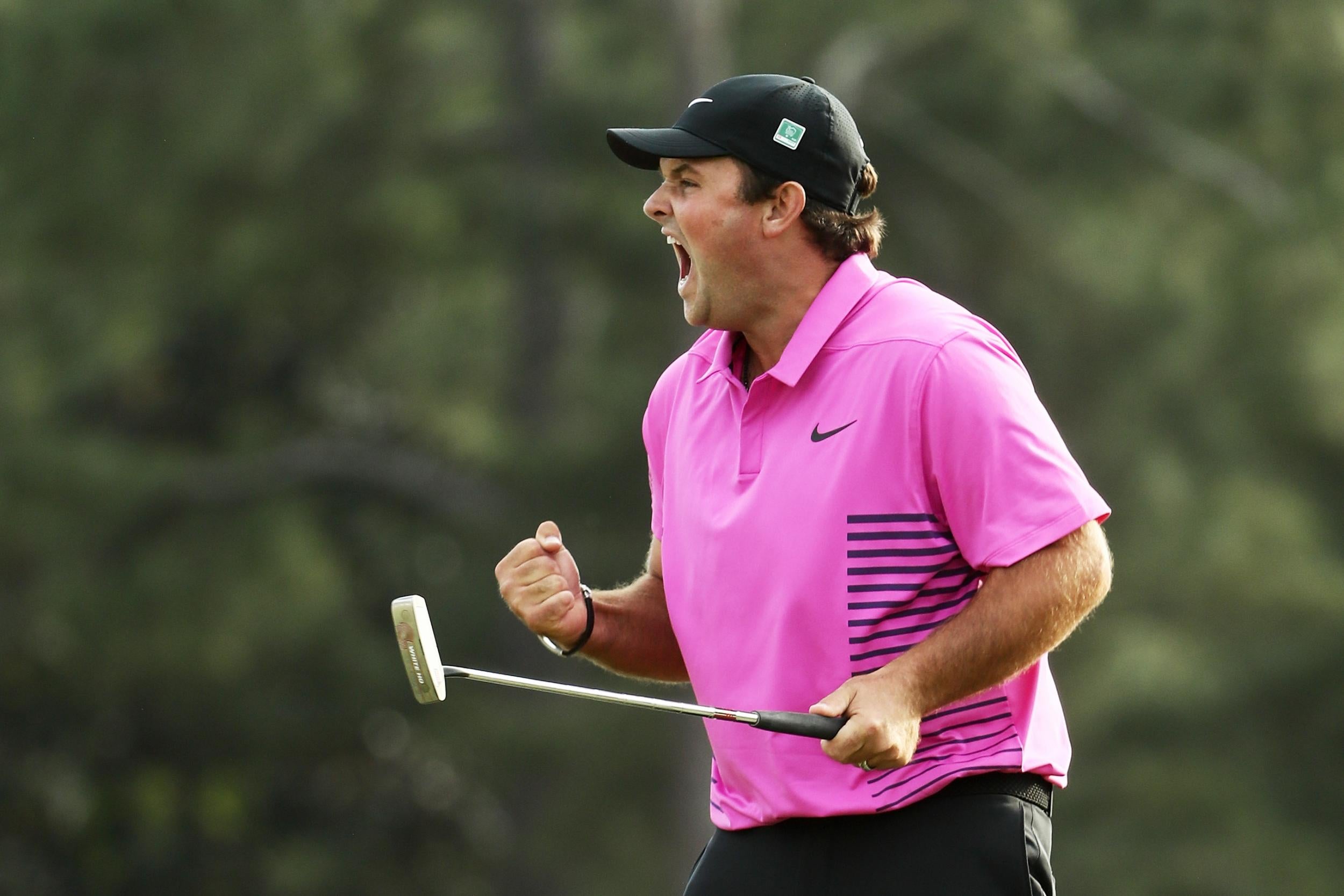 Patrick Reed celebrates his winning moment (Getty)