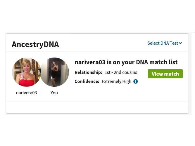 AncestryDNA matched Shavonne and Nancy as second cousins with "extremely high" confidence (Shavonne Kenyon)