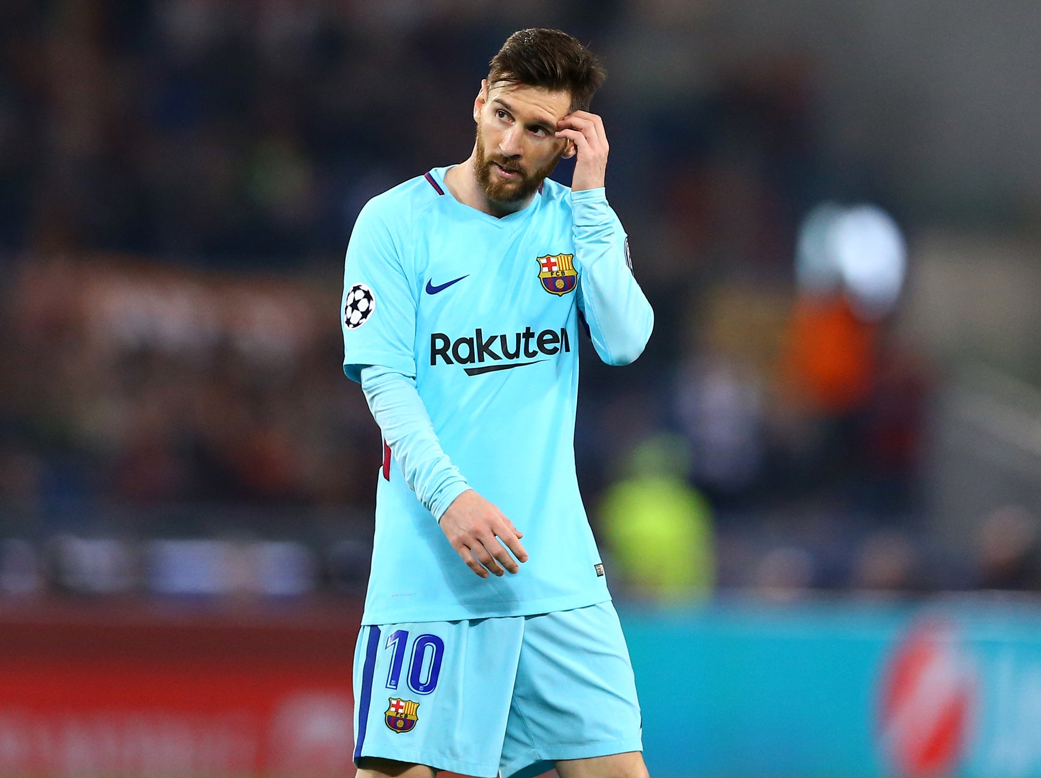 Lionel Messi is out of the Champions League