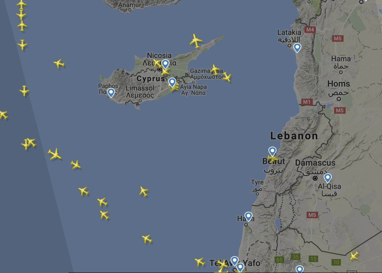 Attack alert: air traffic in the Nicosia Flight Information Region