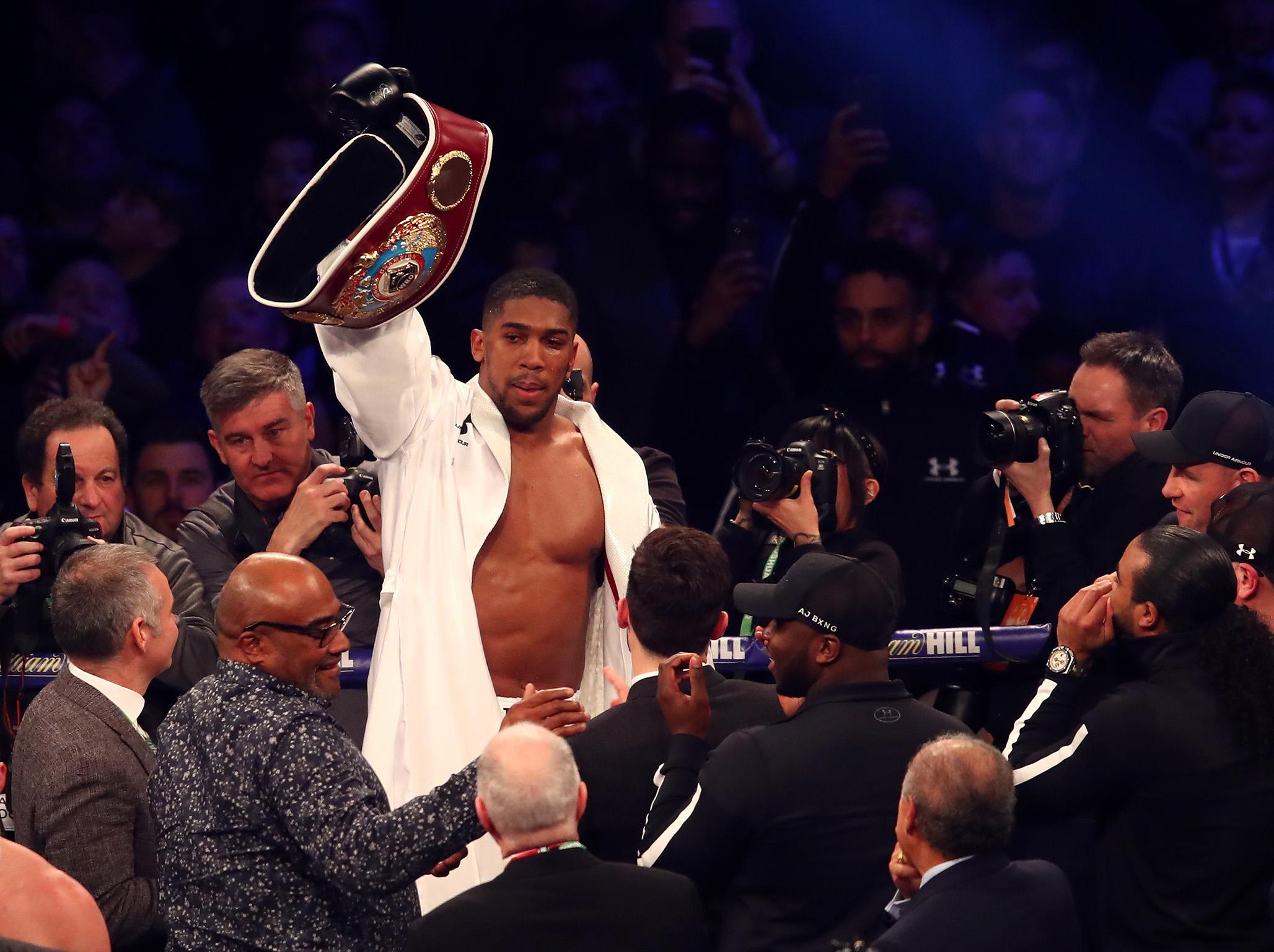 Anthony Joshua claimed the WBO title against Joseph Parker