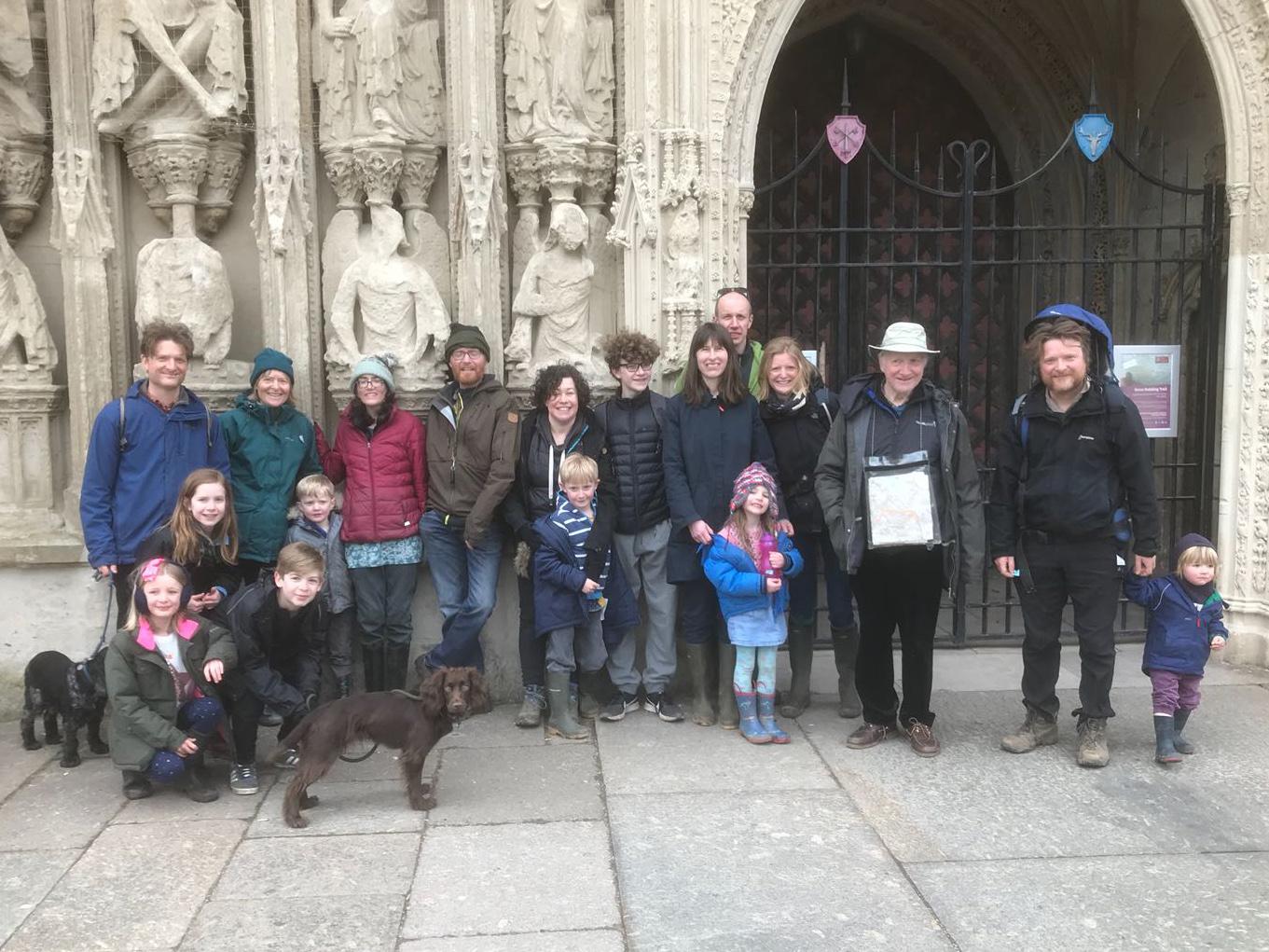 Lord Selborne with his family at Exeter Cathedral on Easter Day