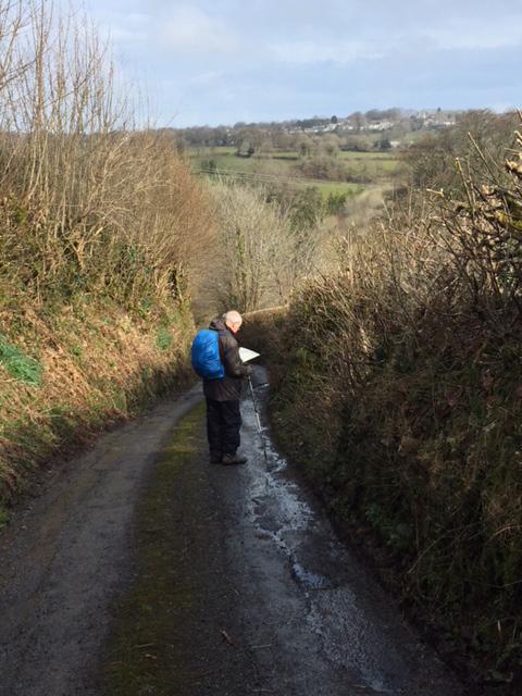 Lord Selborne consults his map in Devon