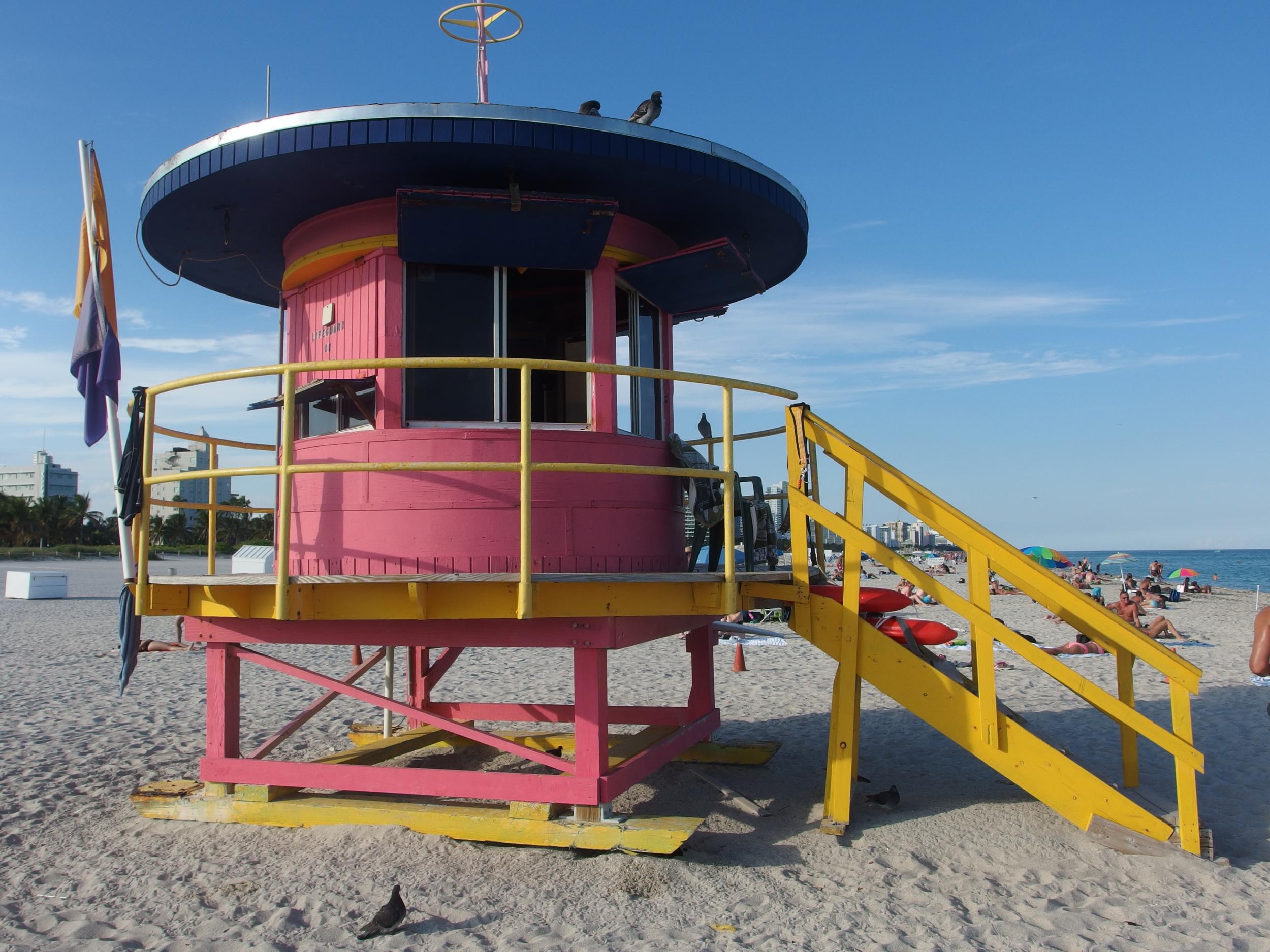 Saving grace: lifeguard station on South Beach, Miami