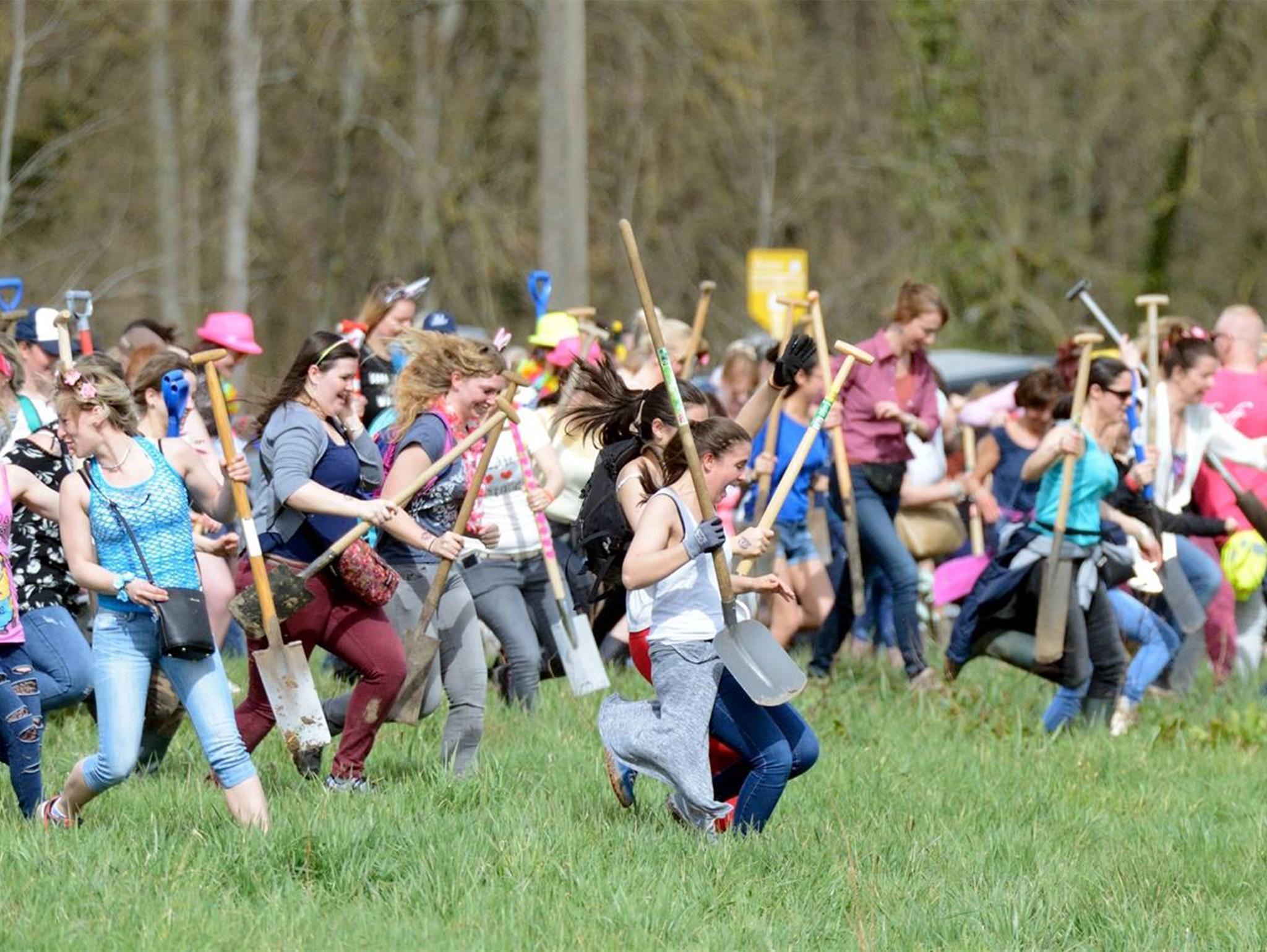 And they’re off! Forget the Easter bunny – these diggers are looking for a different kind of treasure