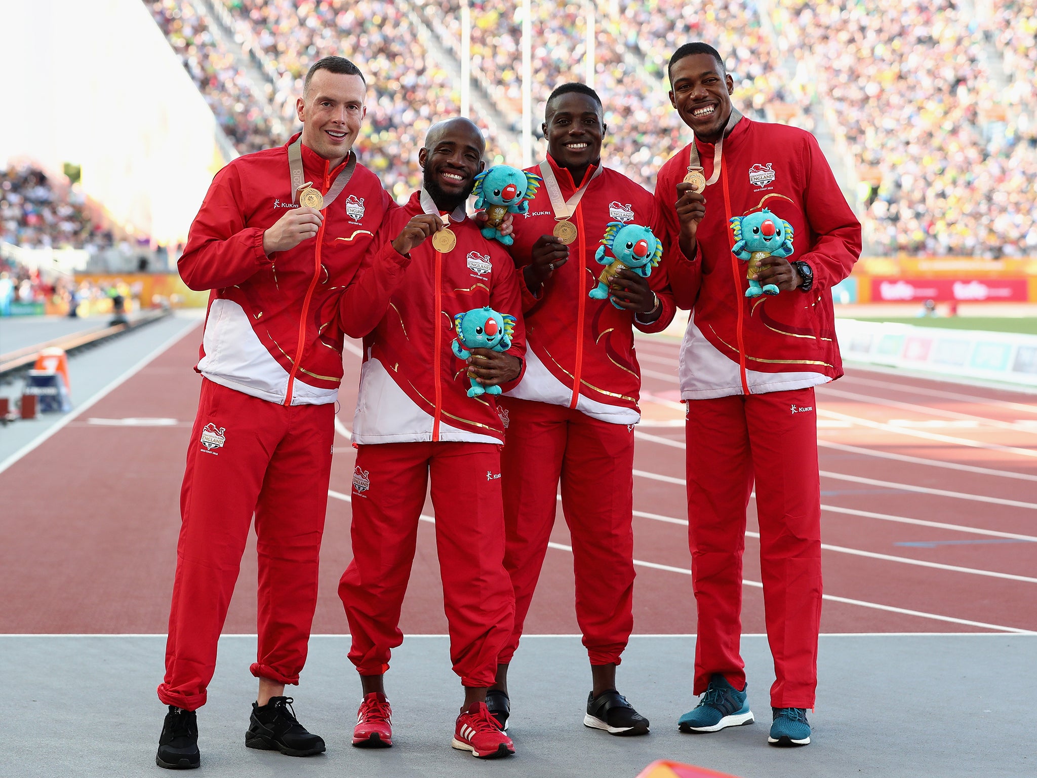 England's men's 4x100m releay team won gold on Saturday