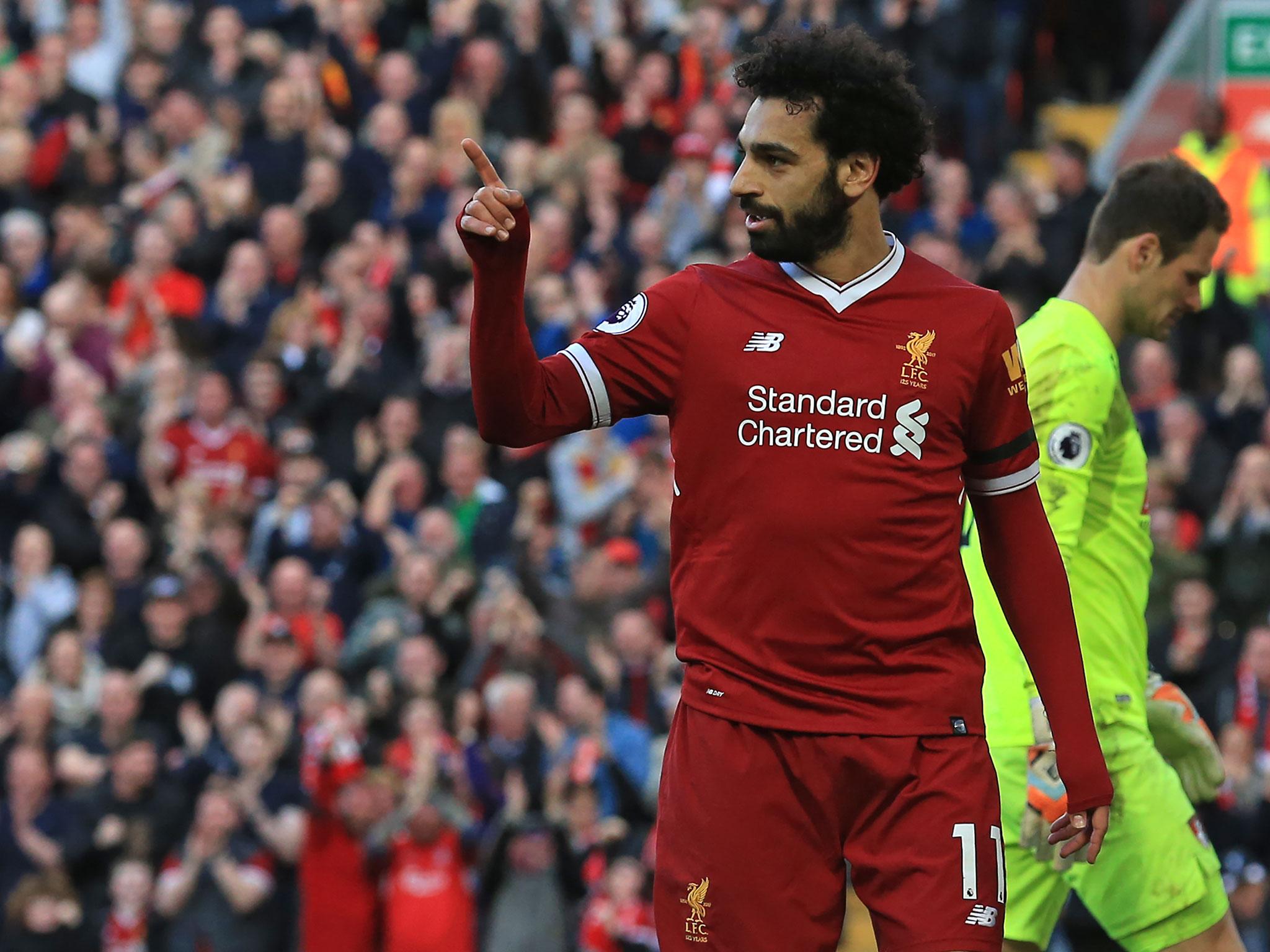 Salah notched again as Liverpool eased past Bournemouth