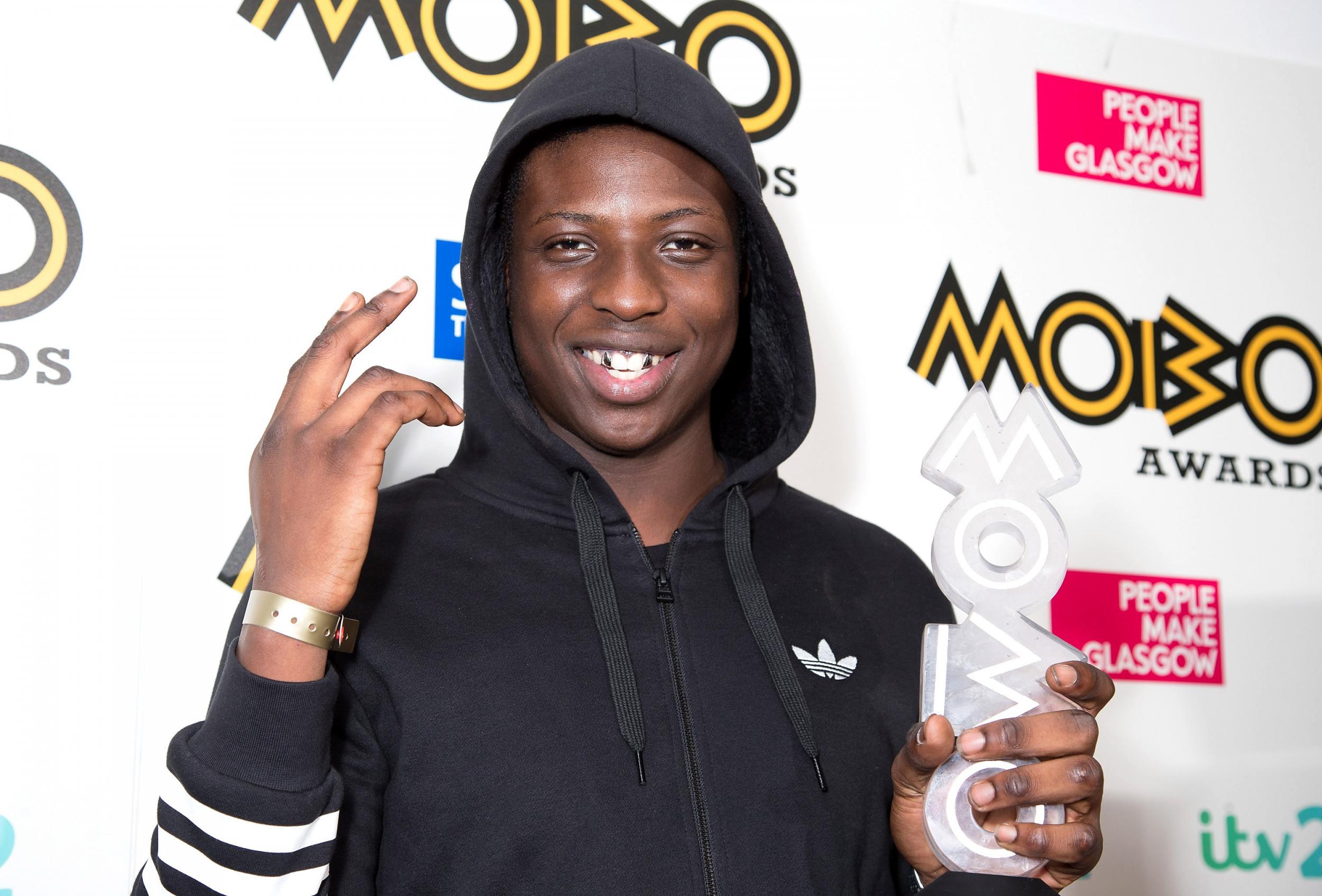 Abra Cadabra with his 2016 Mobo award for Best Song (for ‘Robbery’) at the SSE Hydro in Glasgow