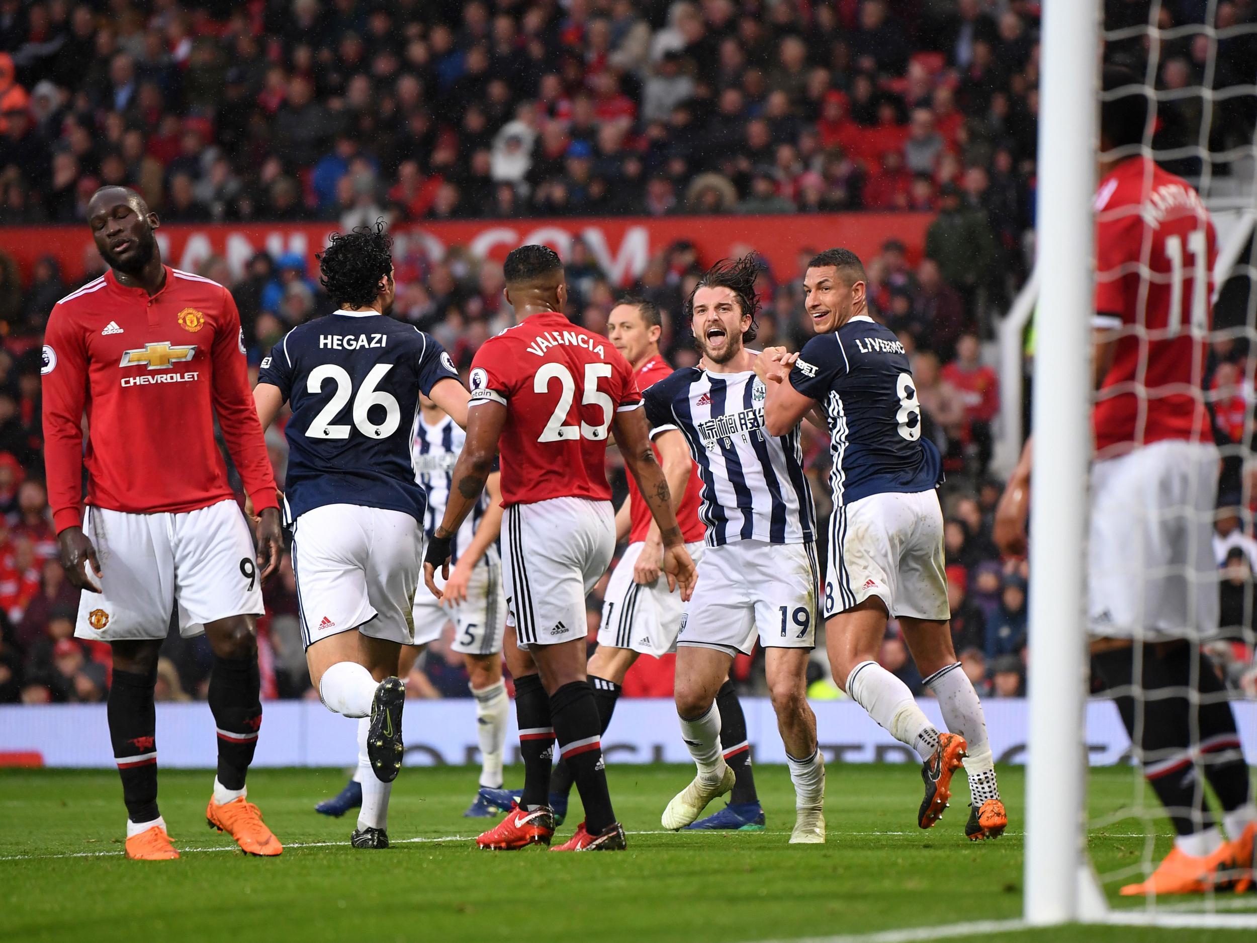 West Brom’s Jay Rodriguez celebrates the only goal of the game