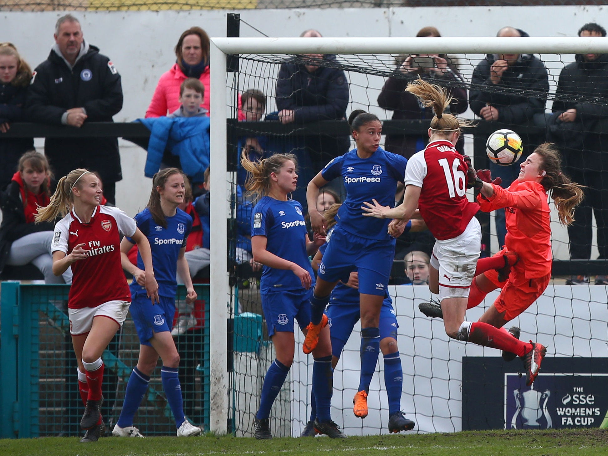 Arsenal Women's Louise Quinn scores her side's second goal