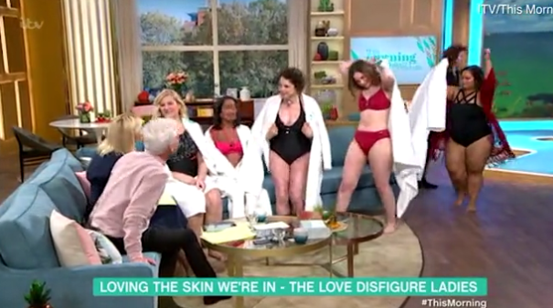 The women wore swimsuits on This Morning to proudly show their scars (ITV)