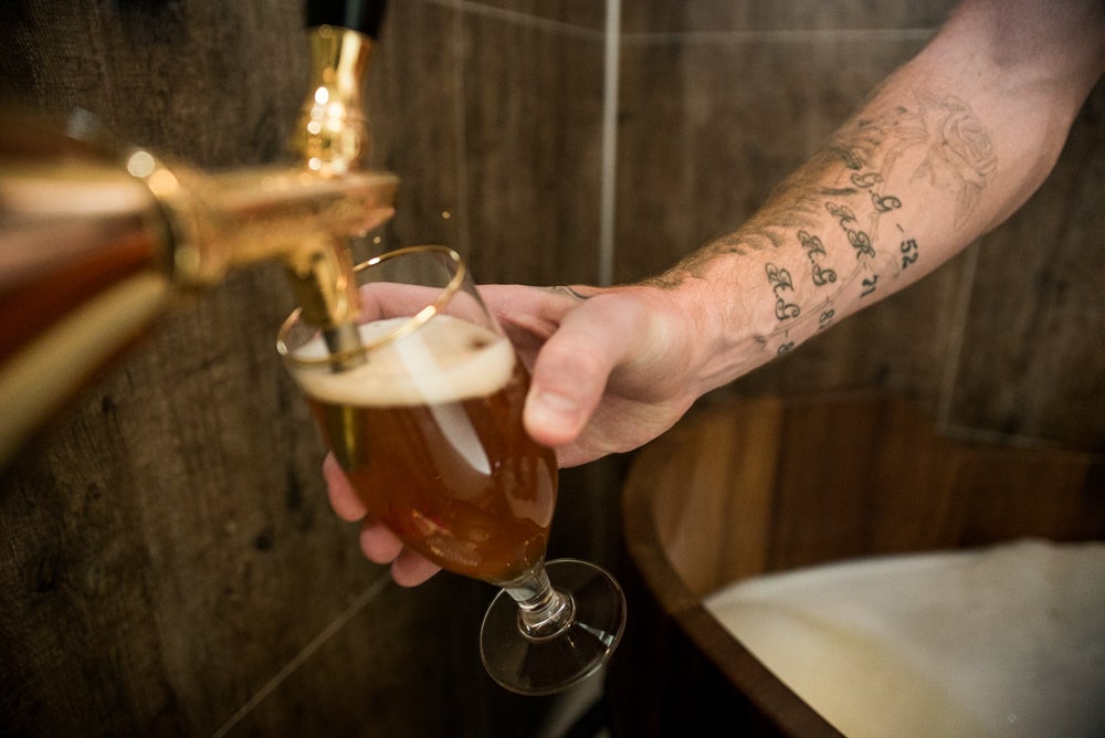 Beer baths come with adjacent beer taps