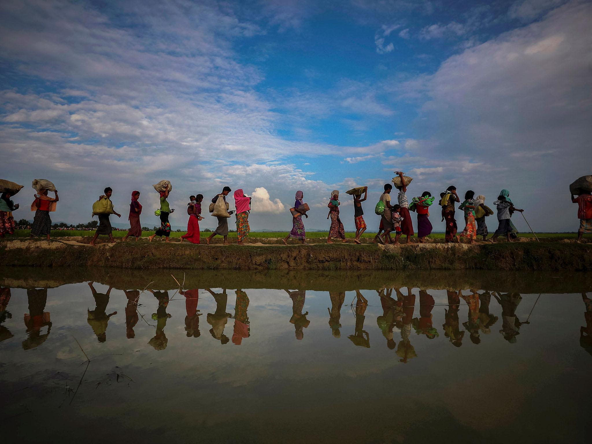 Hundreds of thousands of Rohingya people fled their homes in the purge