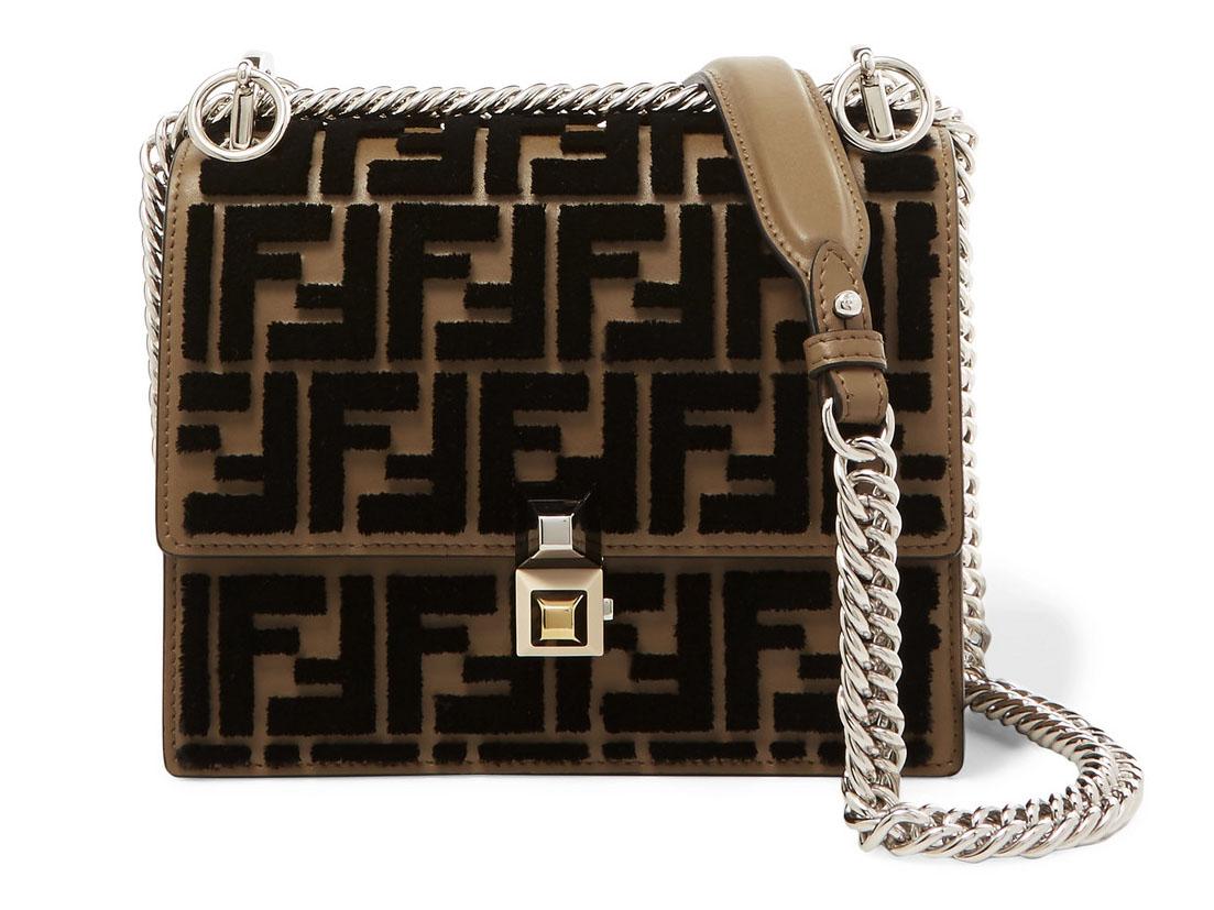 Fendi, Kan I Small Flocked Leather Shoulder Bag, £2,190, Net-a-Porter