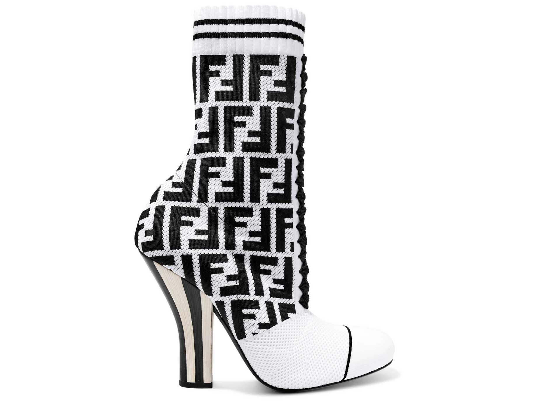 Fendi, Logo-Jacquard Stretch-Knit and Mesh Sock Boots, £790, Net-a-Porter