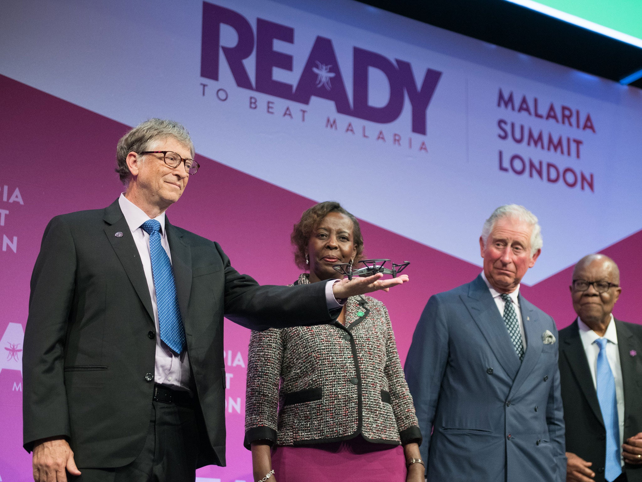 Bill Gates demonstrating how drones are being used for surveillance