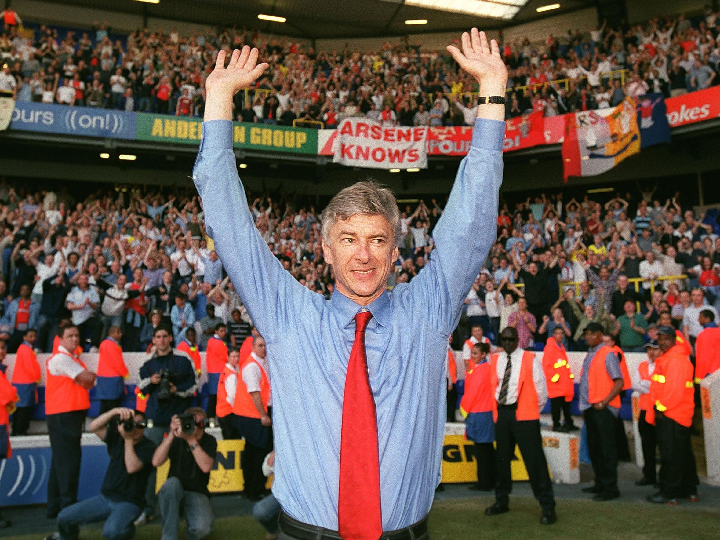 Wenger won three Premier League titles with Arsenal