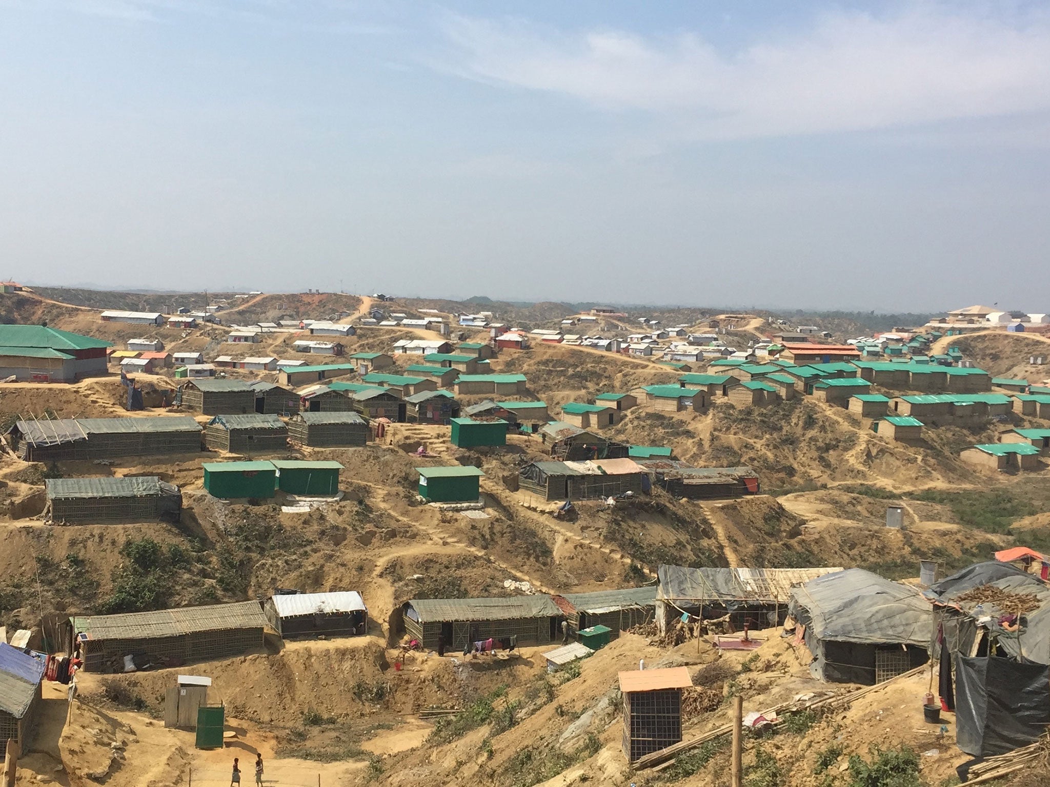 &#13;
Dr Mahmood warned ‘there is an extremely high risk of mudslides’ which could wash away the flimsy bamboo and plastic shelters refugees live in &#13;