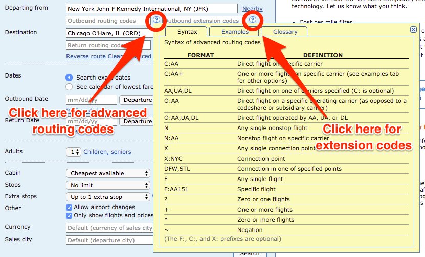 How to use ITA Matrix’s advanced codes Business Insider/ITA Matrix