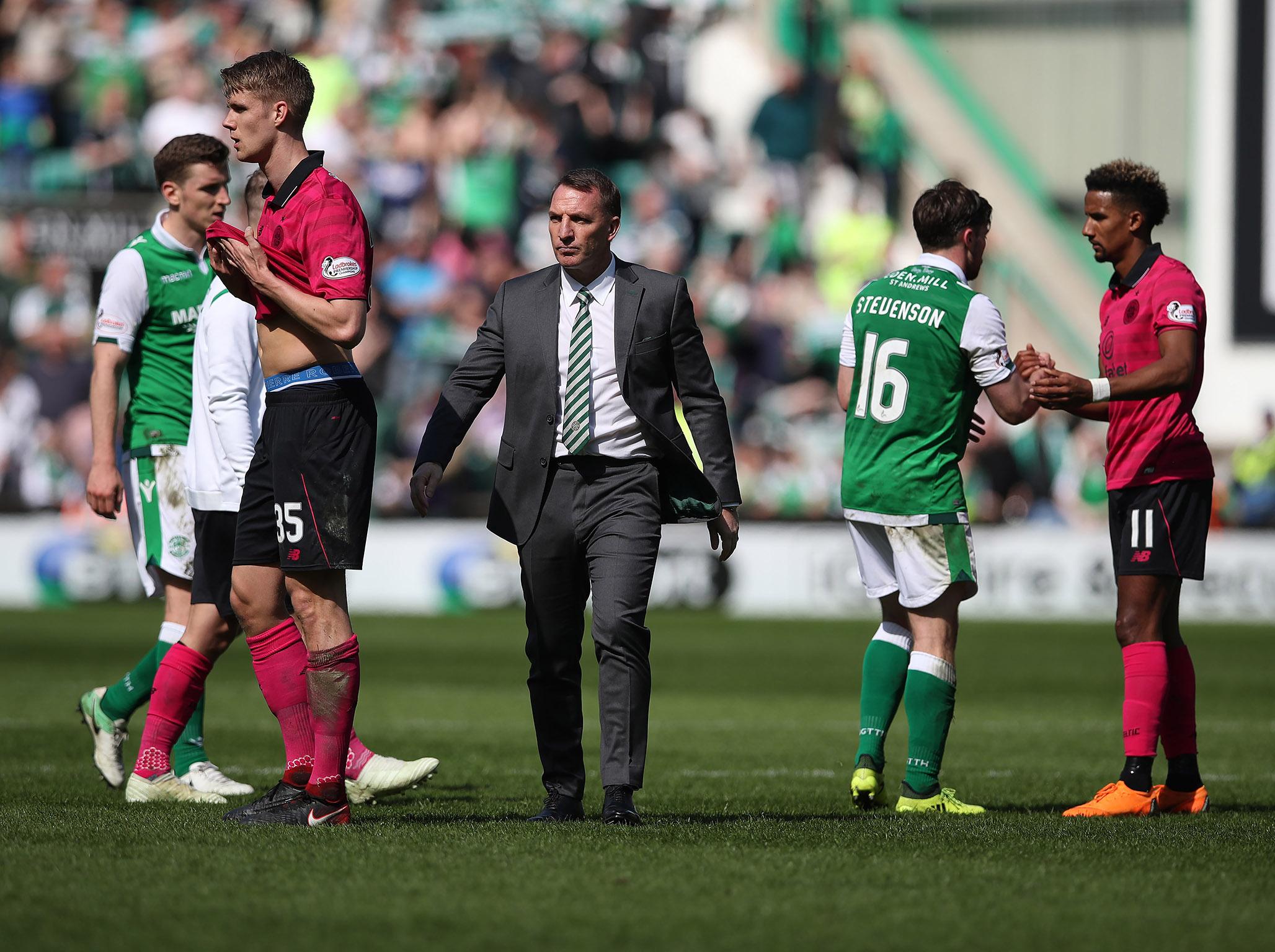 Brendan Rodgers following Celtic's defeat at Hibernian