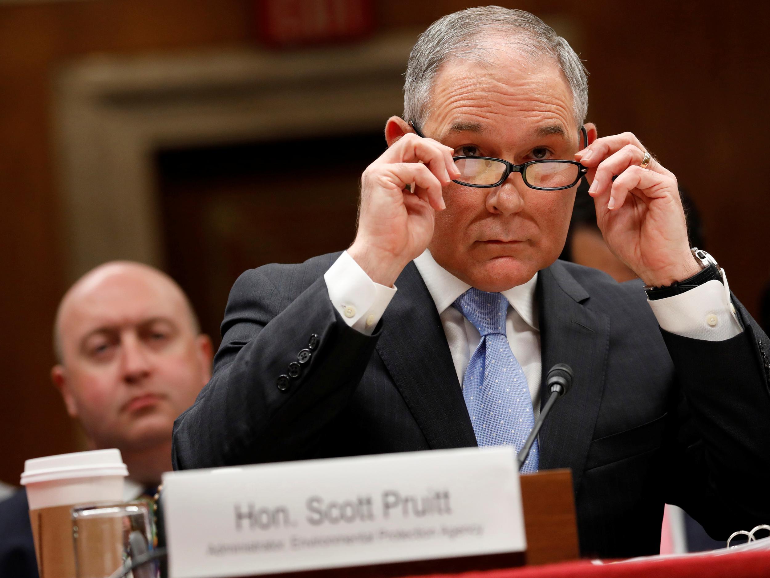 Pruitt testified before a Senate Appropriations Subcommittee in June 2017 (Aaron P Bernstein/Reuters)