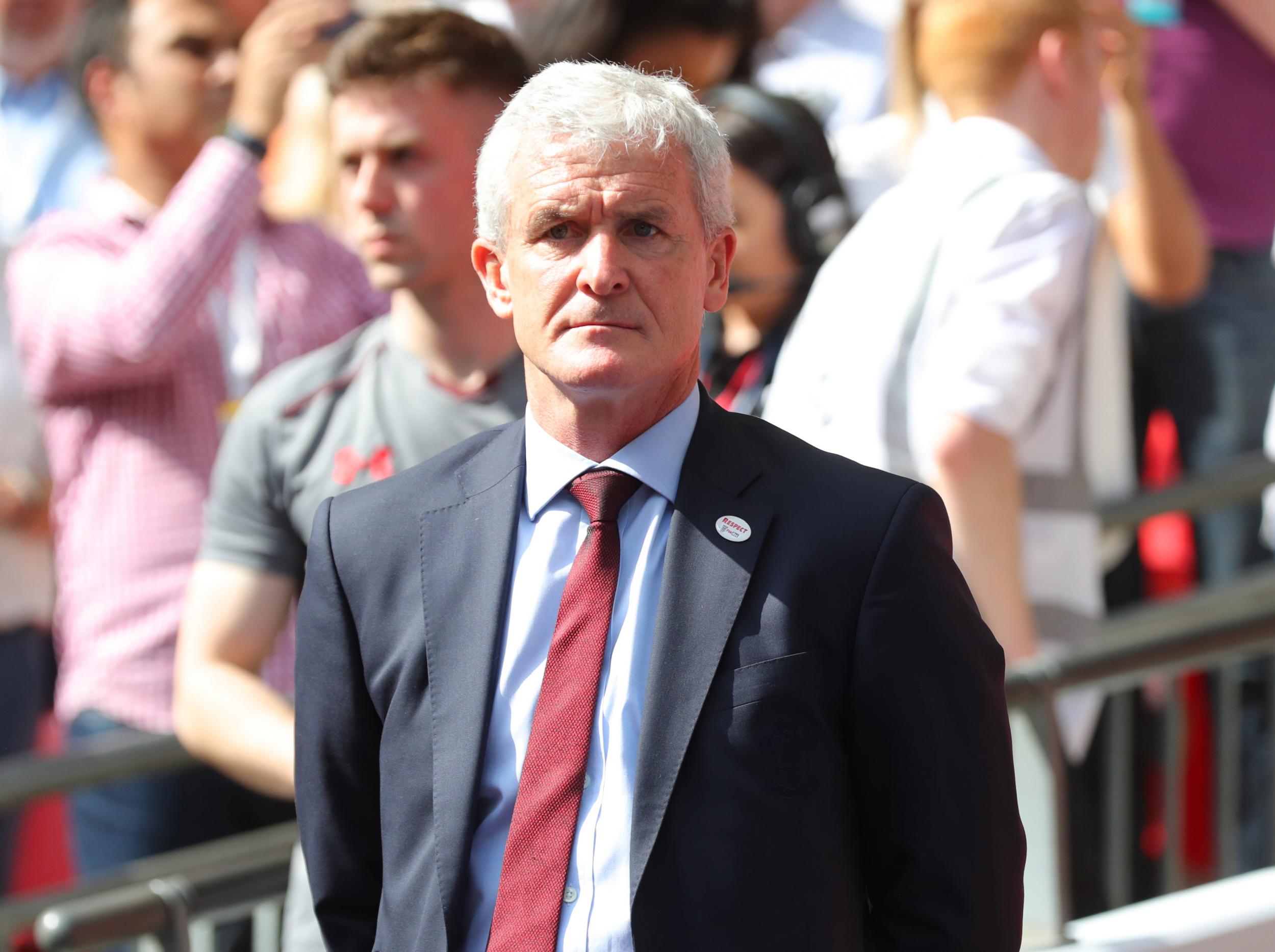 Mark Hughes looks mournfully on